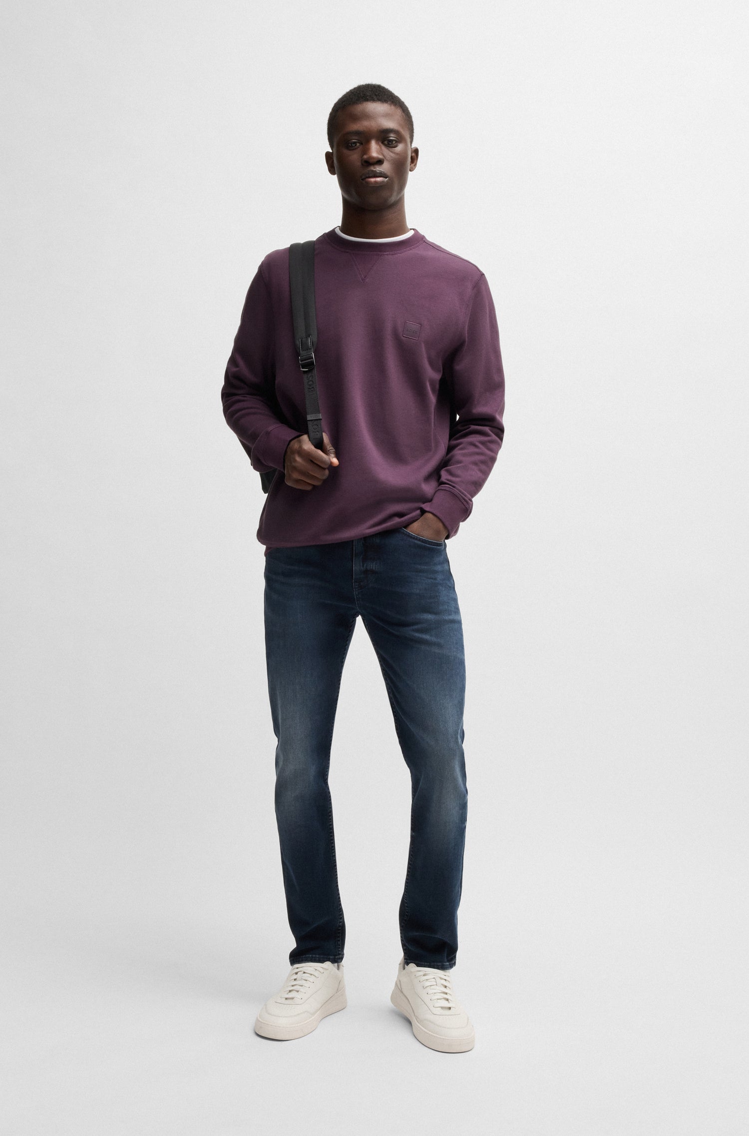BOSS Cotton Terry Jersey With Logo Patch