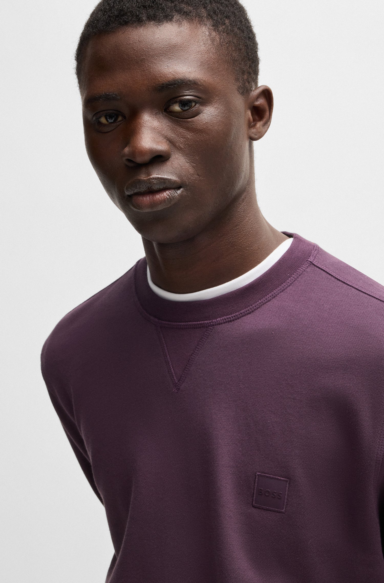 BOSS Cotton Terry Jersey With Logo Patch