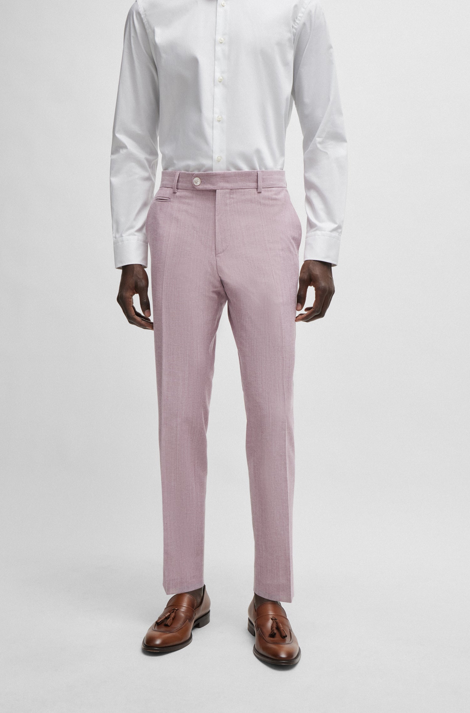 BOSS Slim Fit Trouser Cotton Wool Blend