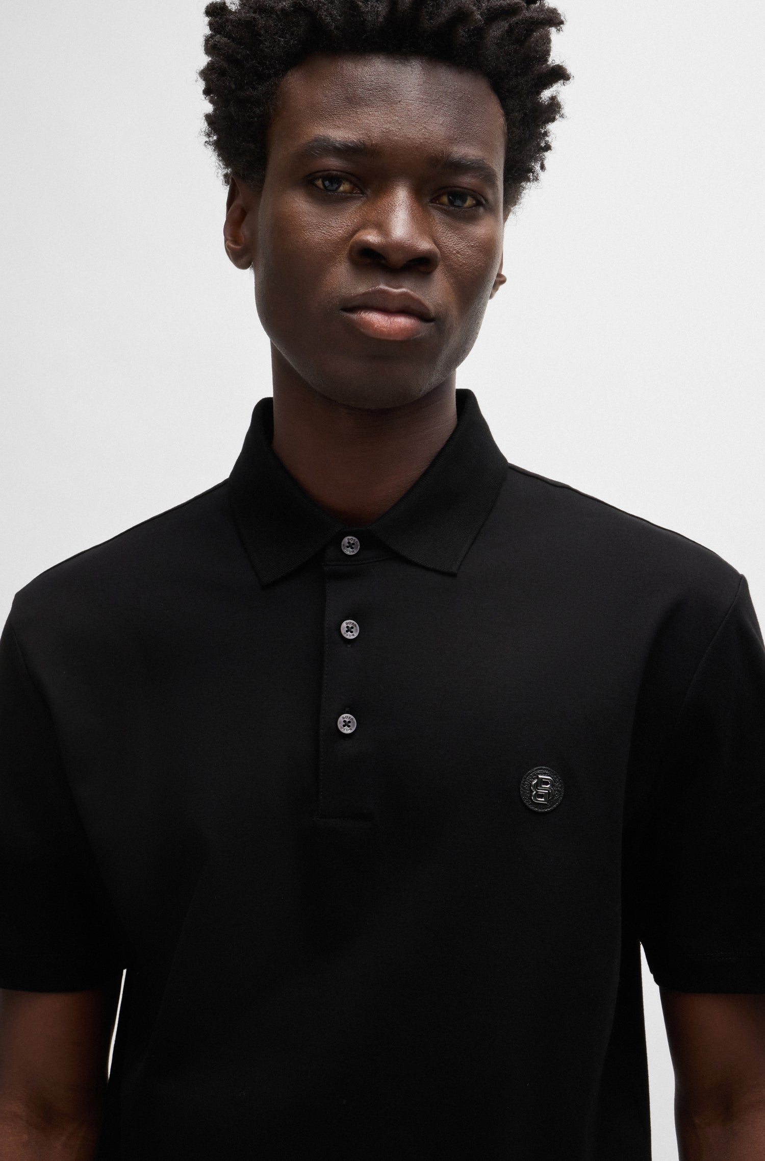 BOSS 3 Button Polo Pure Mercerised cotton