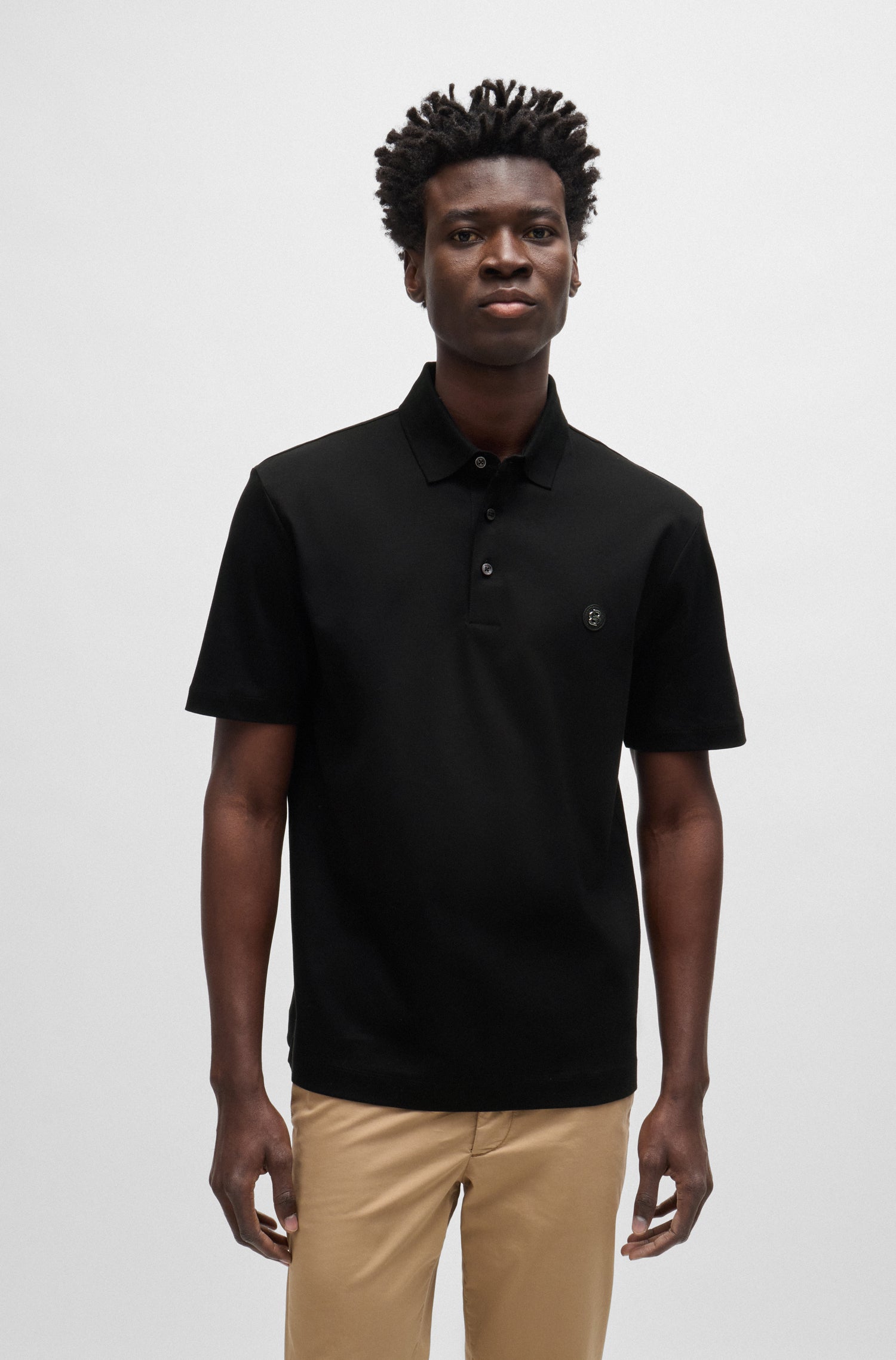 BOSS 3 Button Polo Pure Mercerised cotton