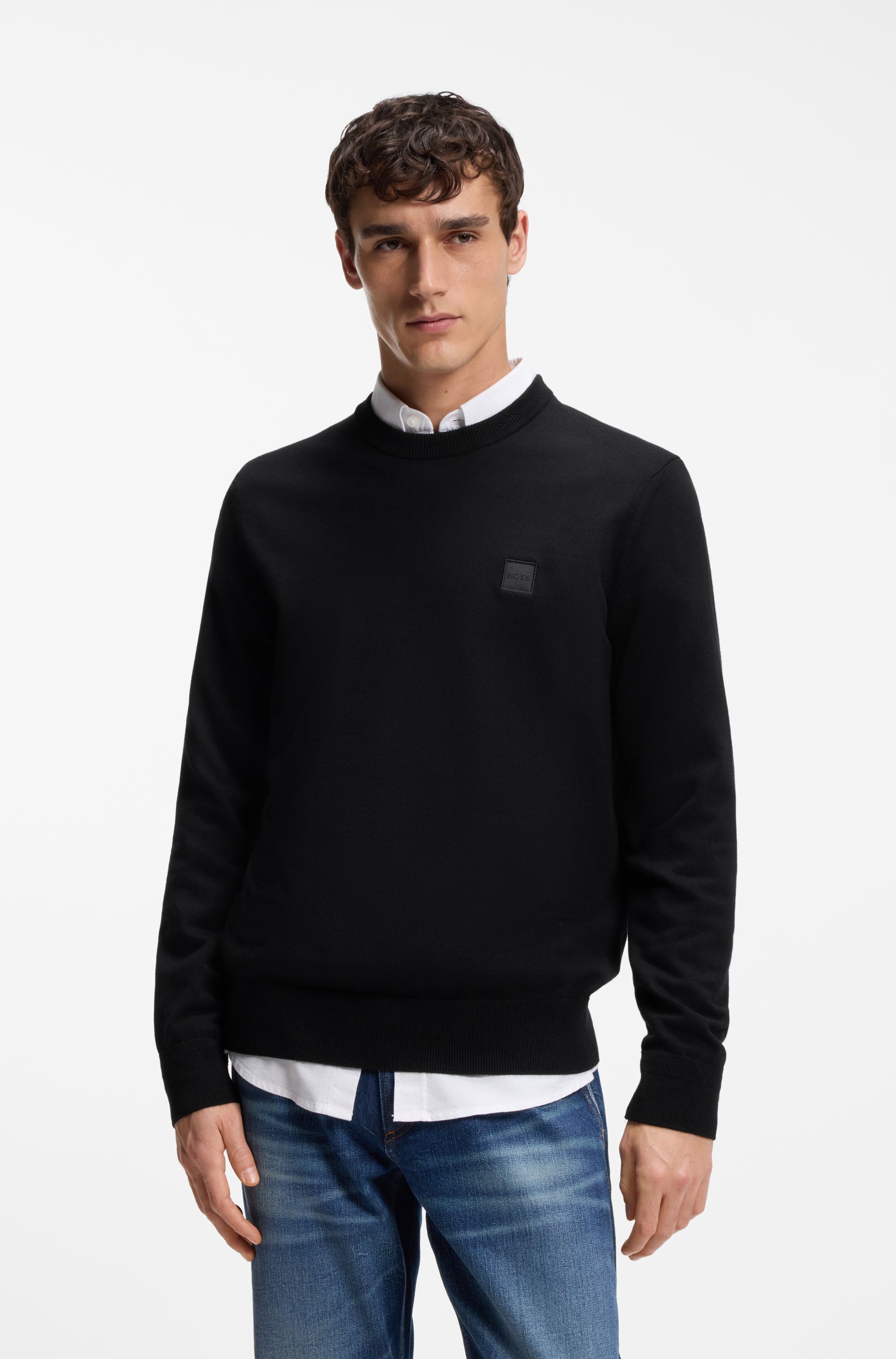 BOSS Crewneck Knit Cotton Cashmere