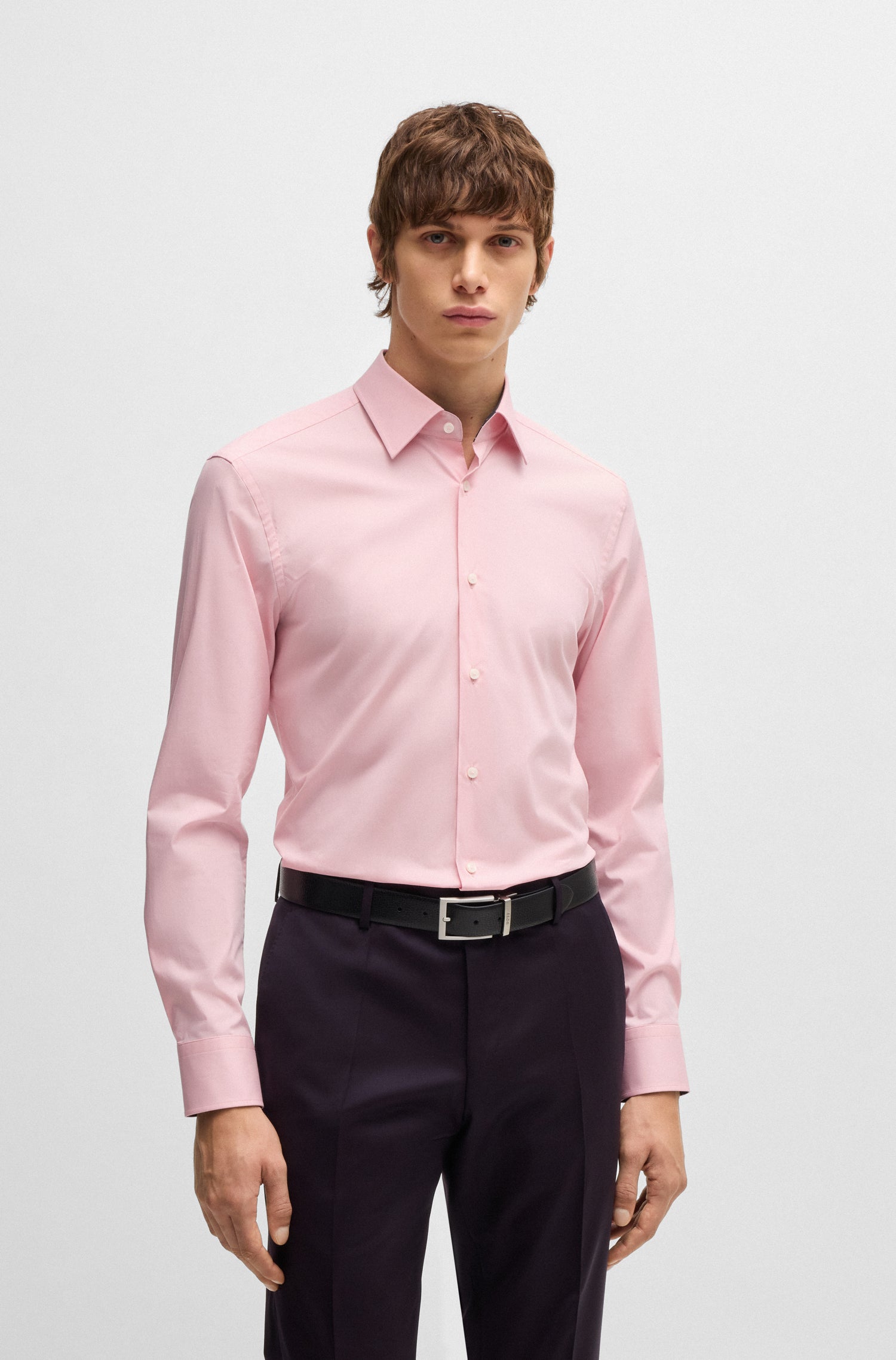 BOSS Slim Fit Shirt In Stretch Cotton Poplin