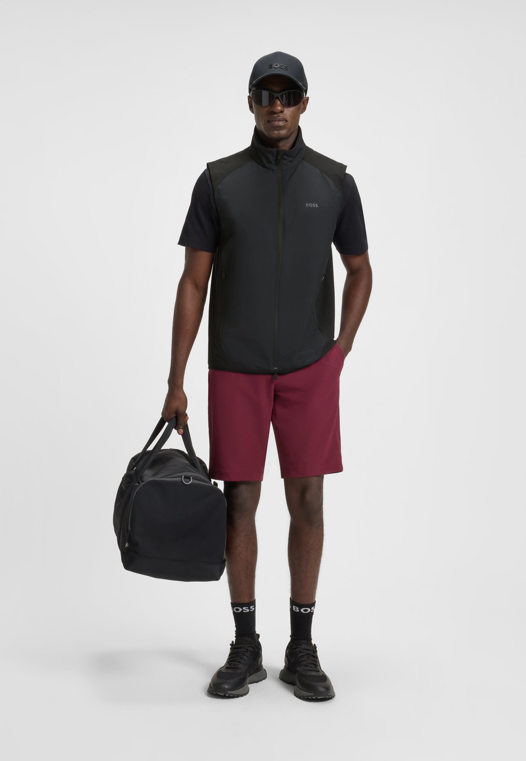 BOSS Water-repellent golf vest with decorative reflective details