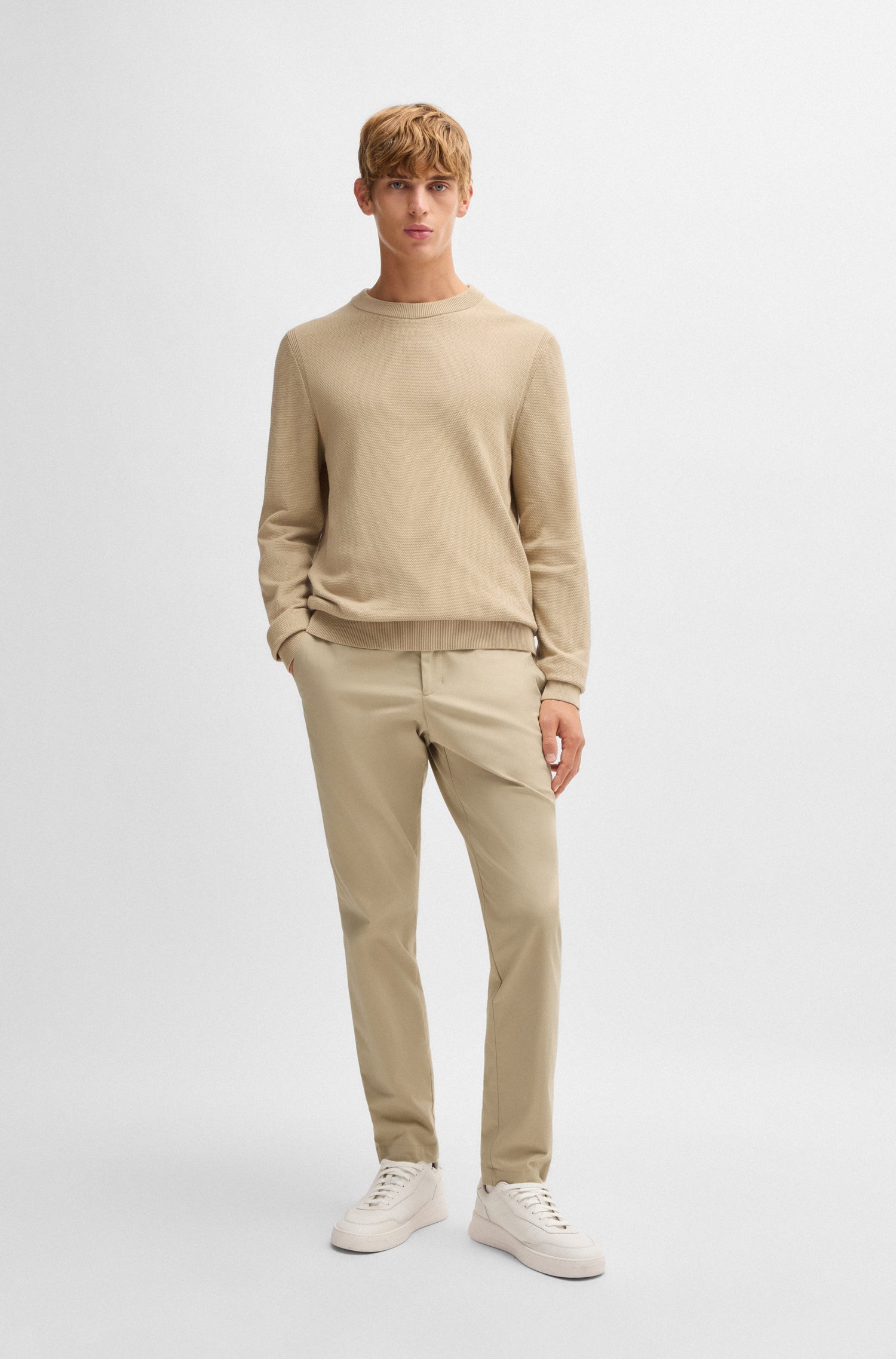 BOSS Slim Fit Trousers In Washable Stretch Cotton