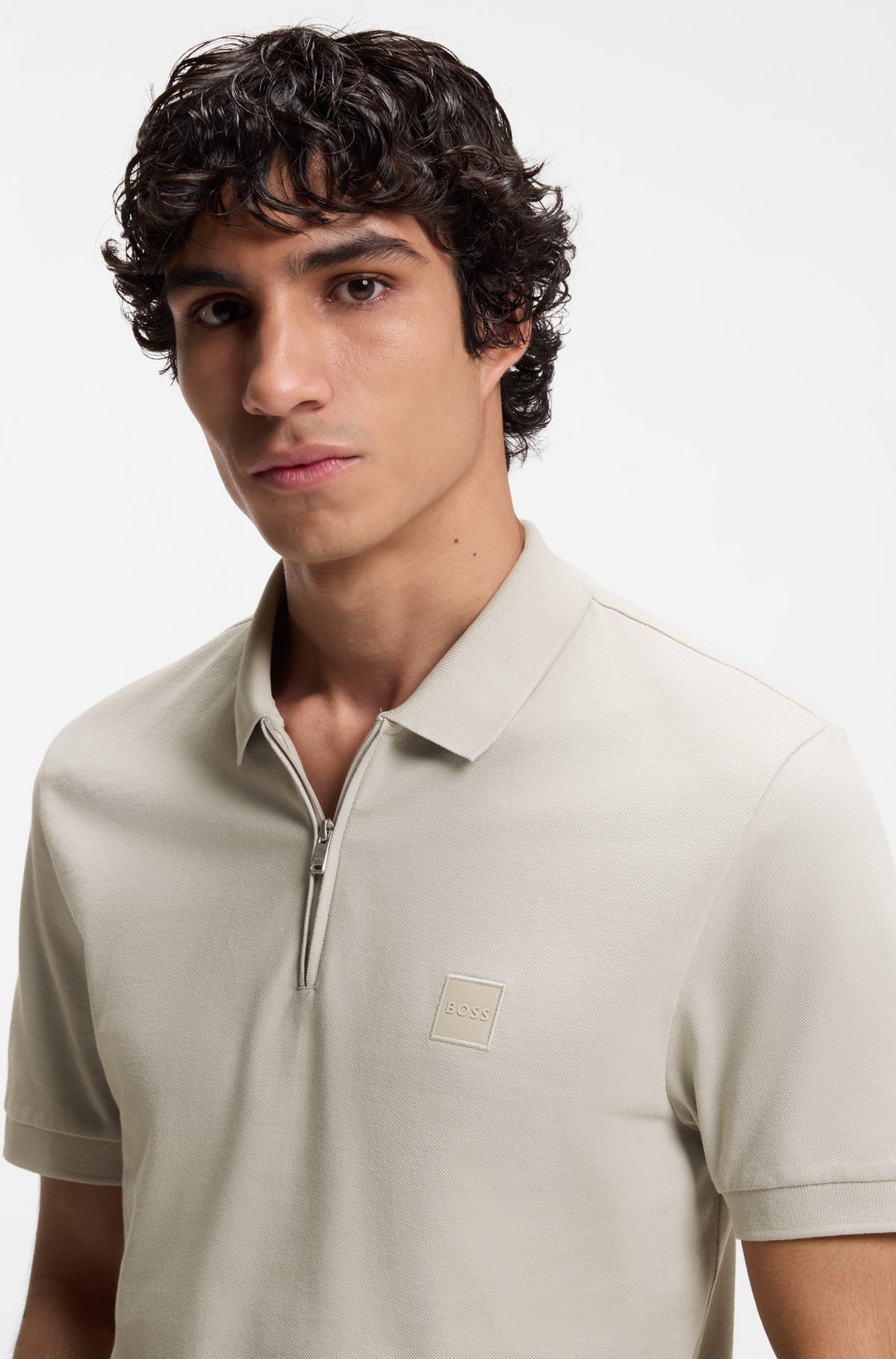 BOSS Zip Pique Polo