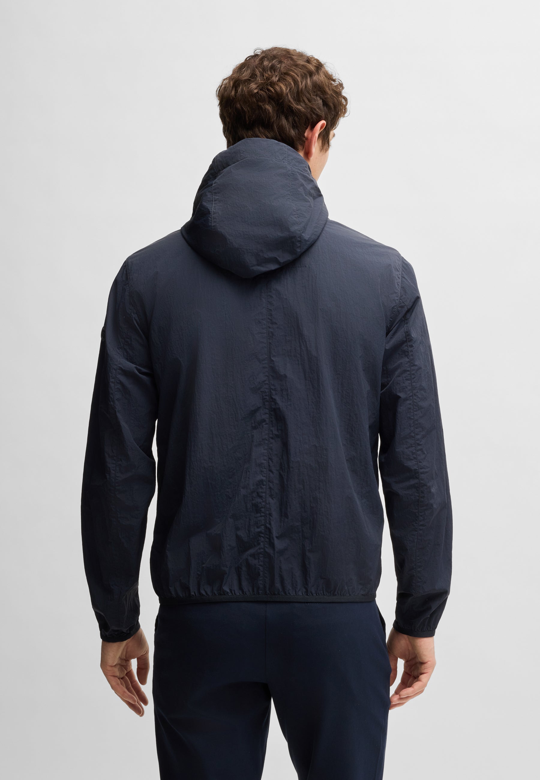 BOSS Water Repellent Jacket Crinkle Fabric With Adjustable Hood