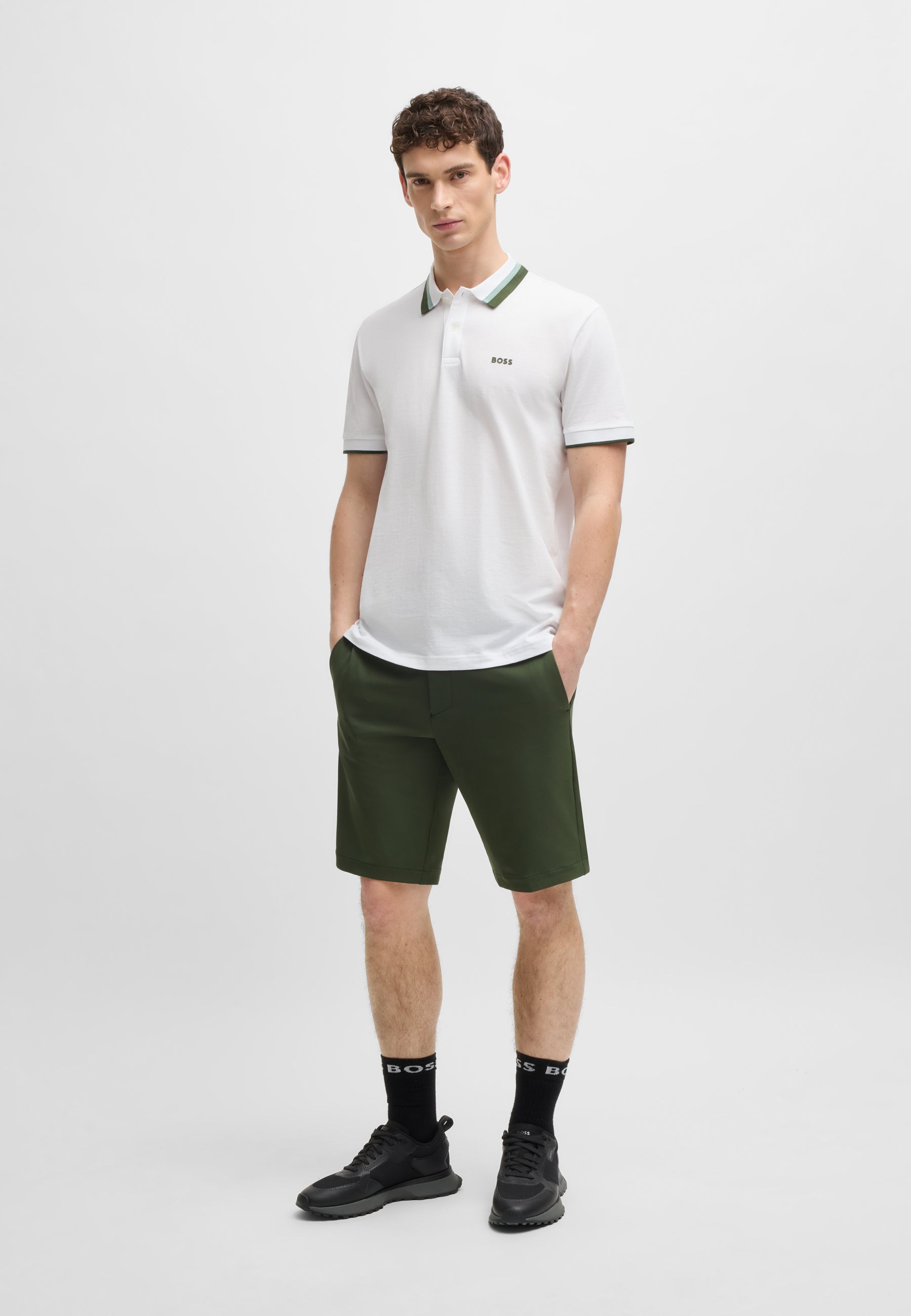 BOSS  Polo Shirt Contrast Stripes