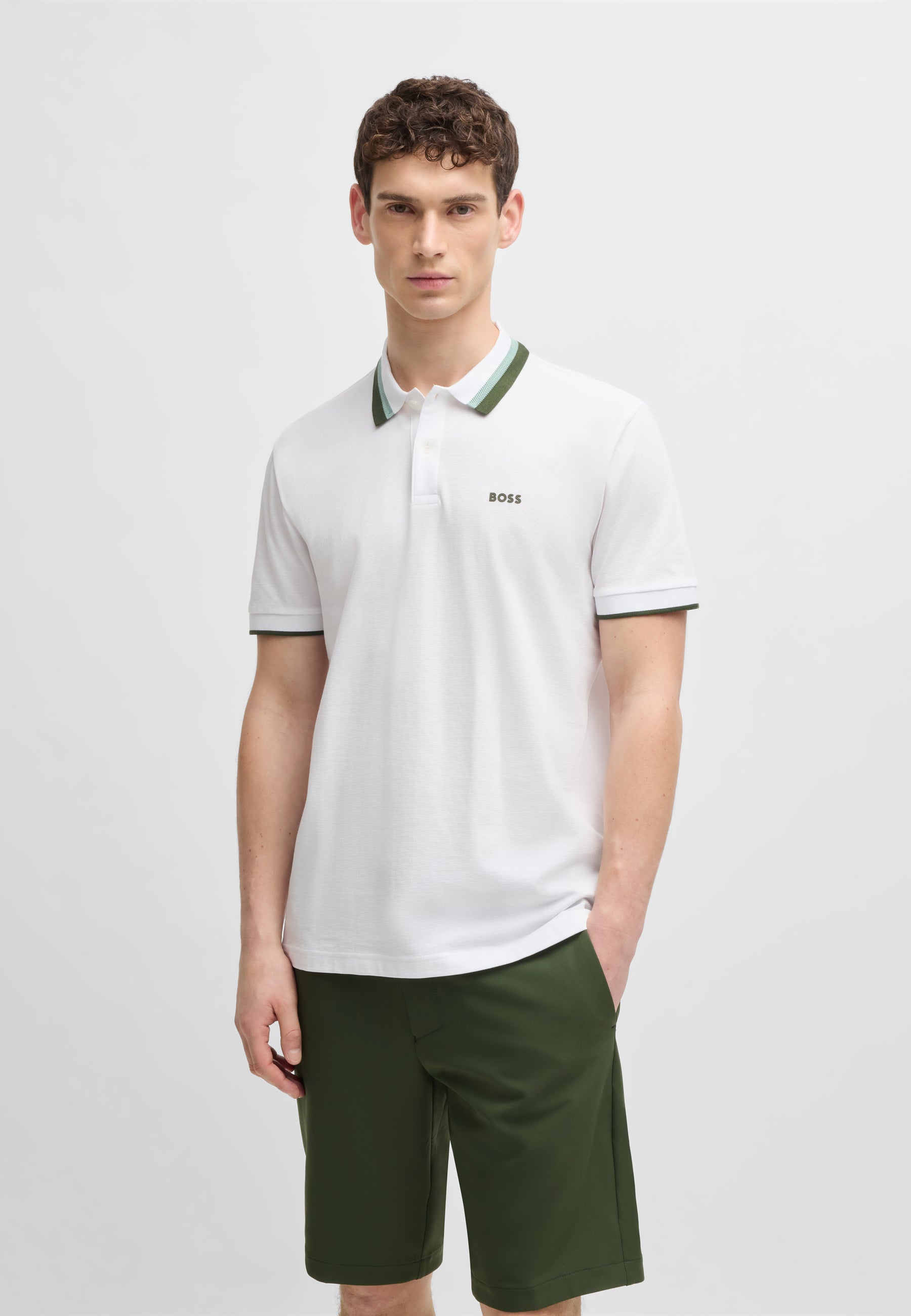 BOSS  Polo Shirt Contrast Stripes