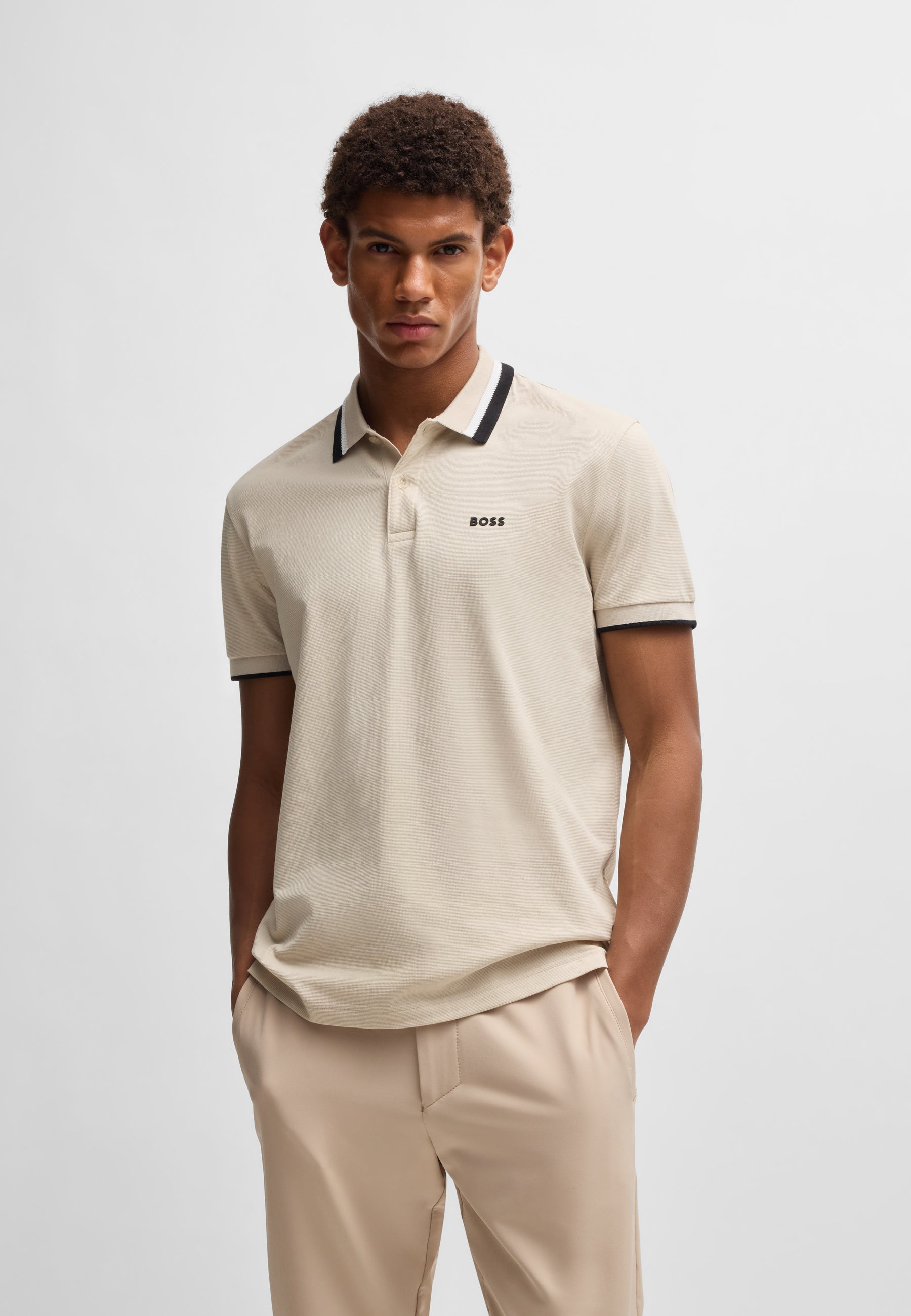 BOSS  Polo Shirt Contrast Stripes