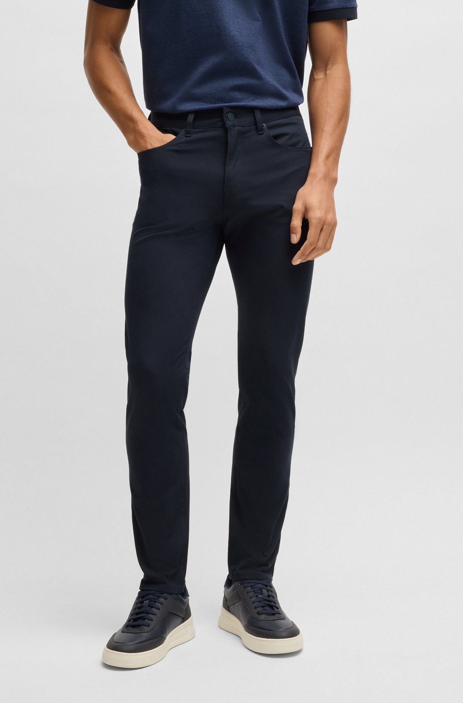 BOSS Slim Fit Trousers Performance Stretch Fabric