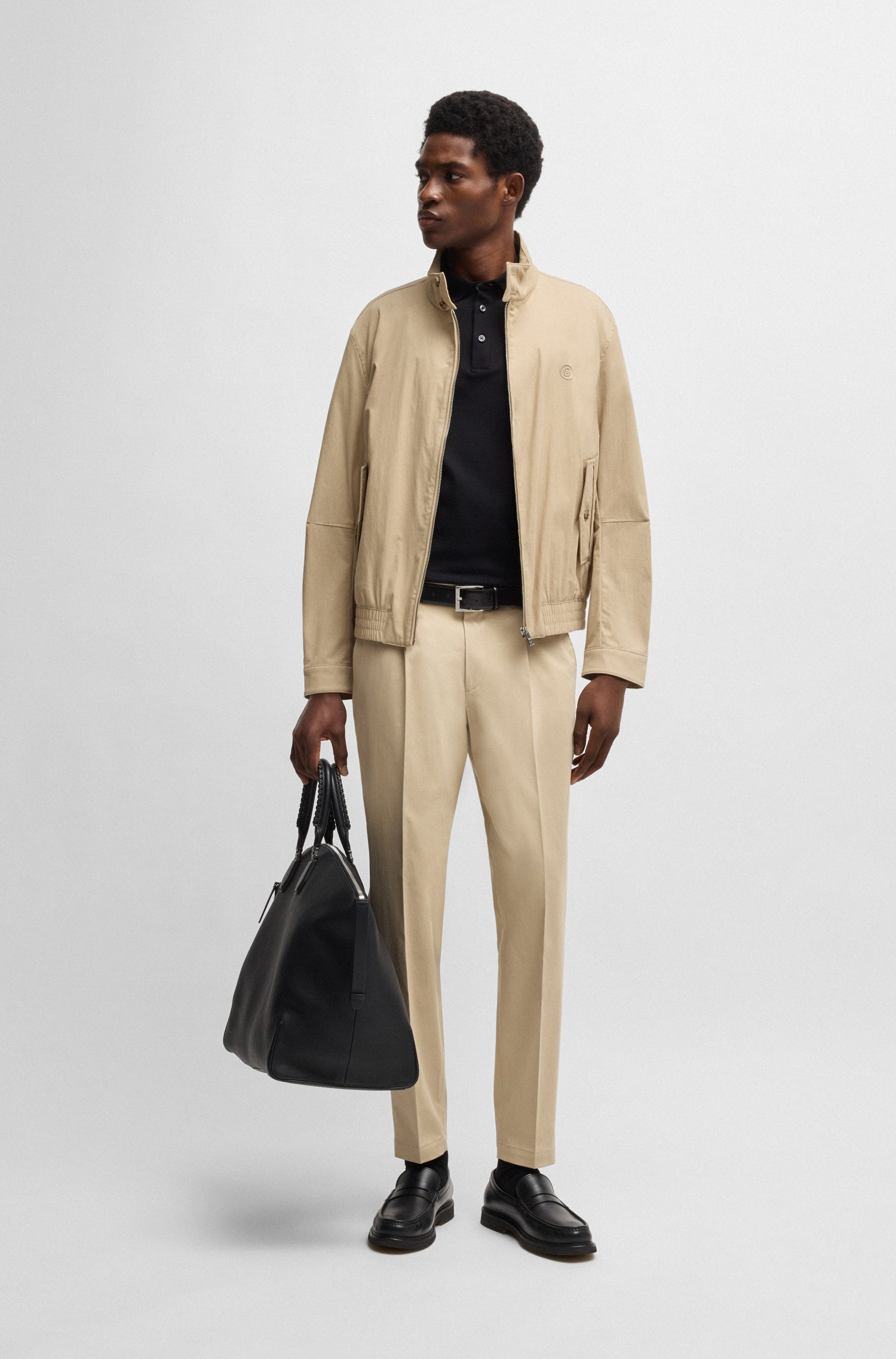 BOSS Cotton blend Jacket With Double B Monogram