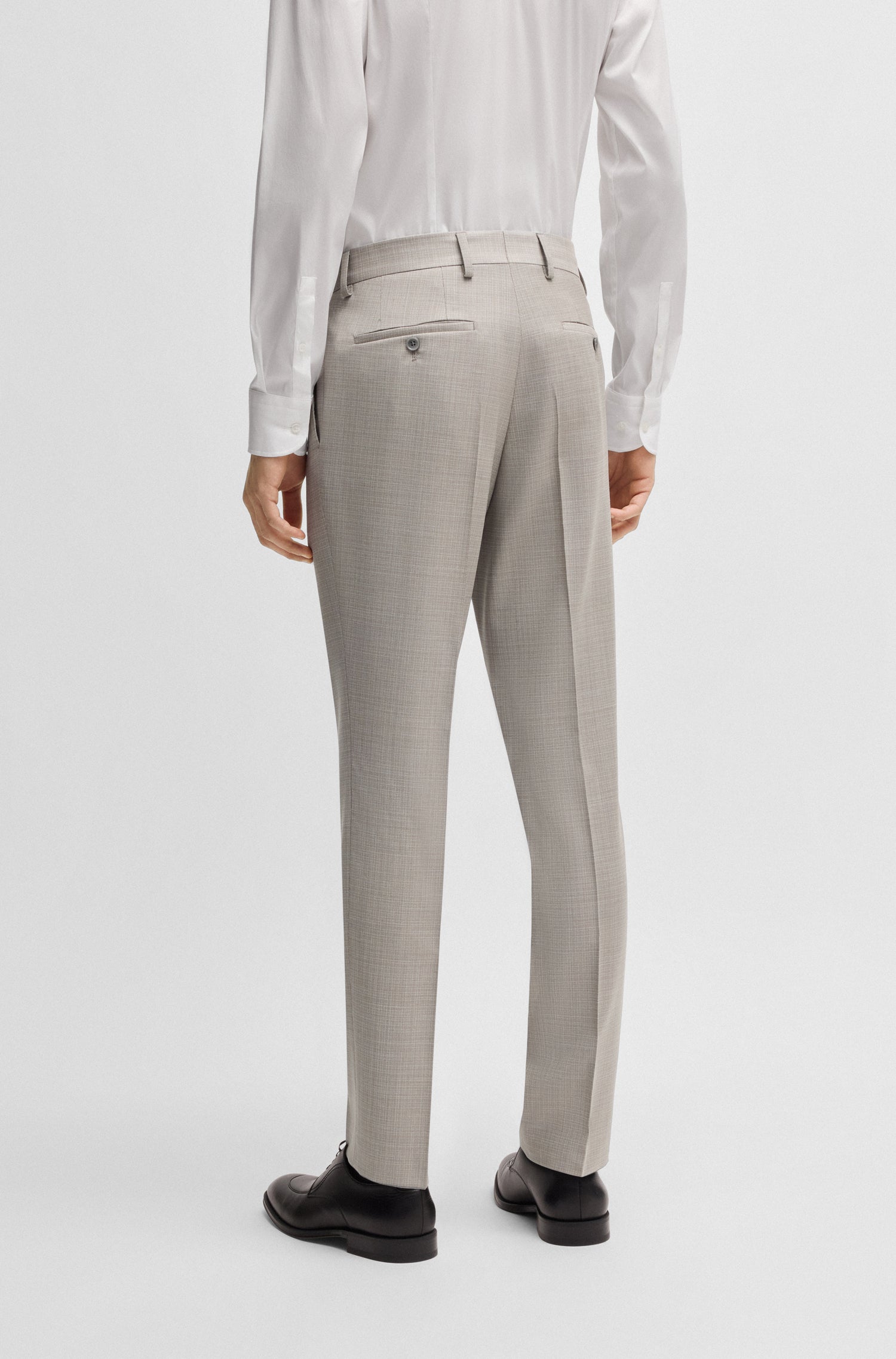 BOSS Slim Fit Suit In Patterned Virgin Wool