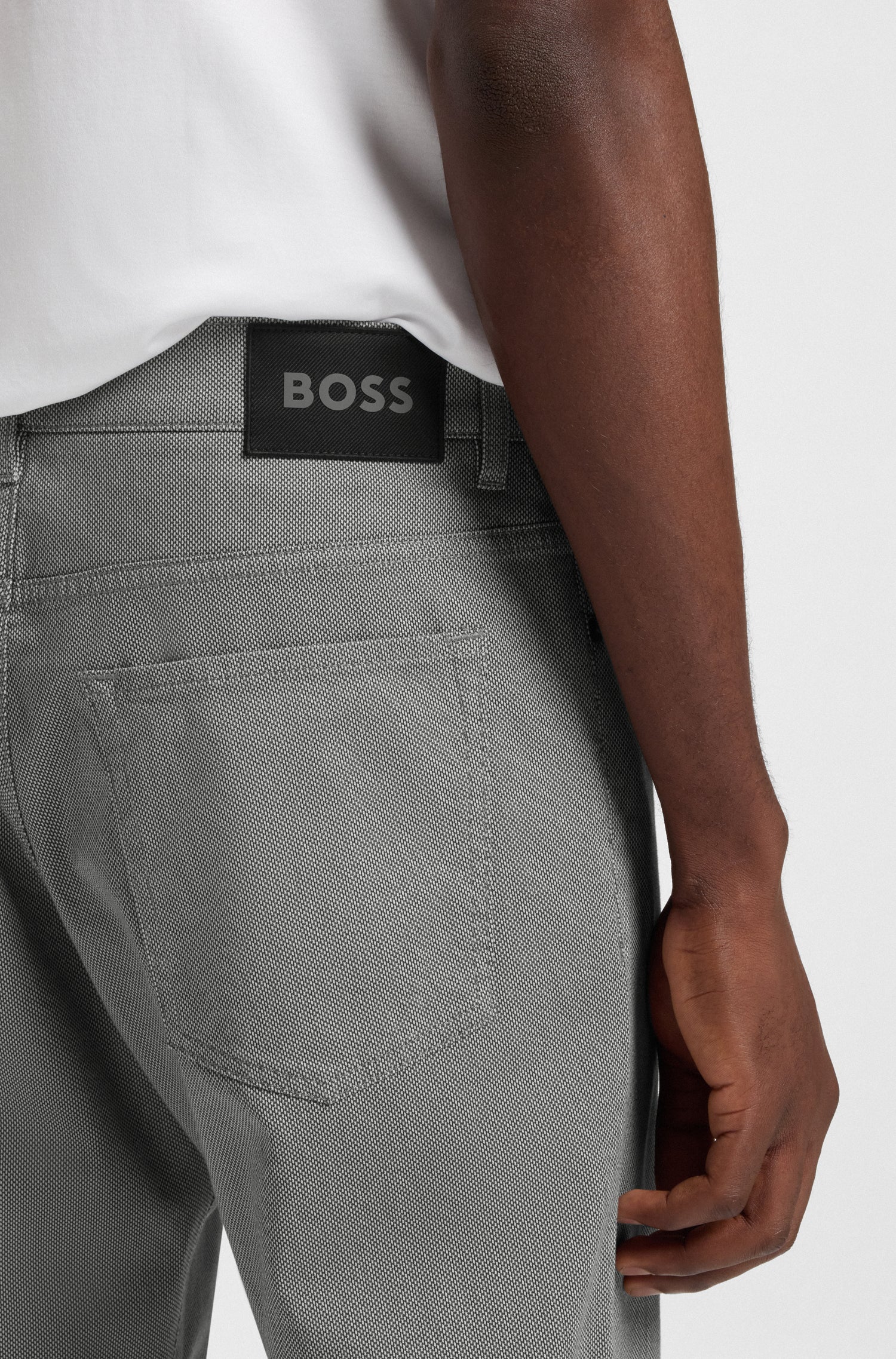 BOSS Slim Fit Pattern Chino Stretch Cotton