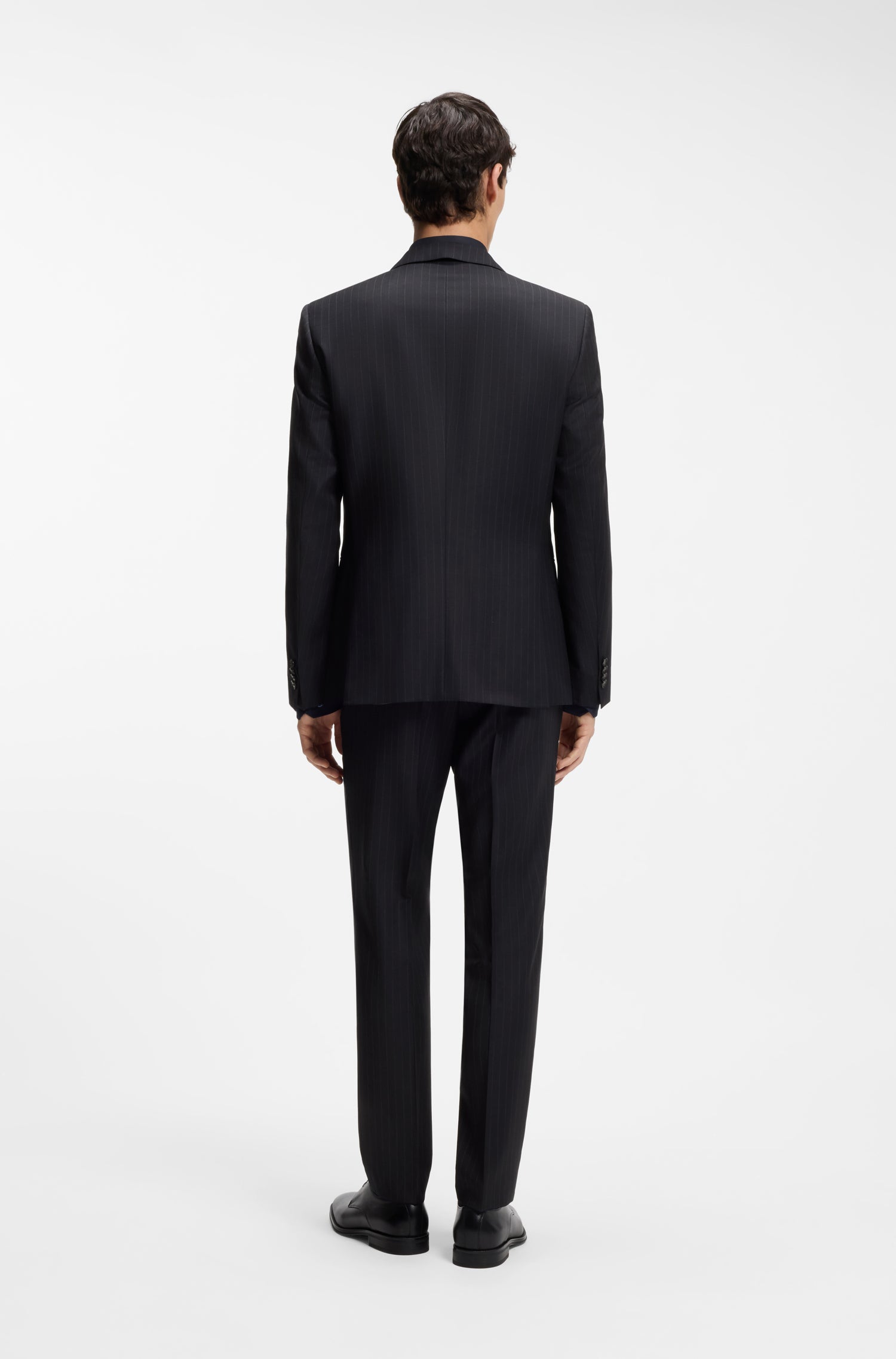 BOSS Slim Fit Suit Pin Stripe Pure Wool