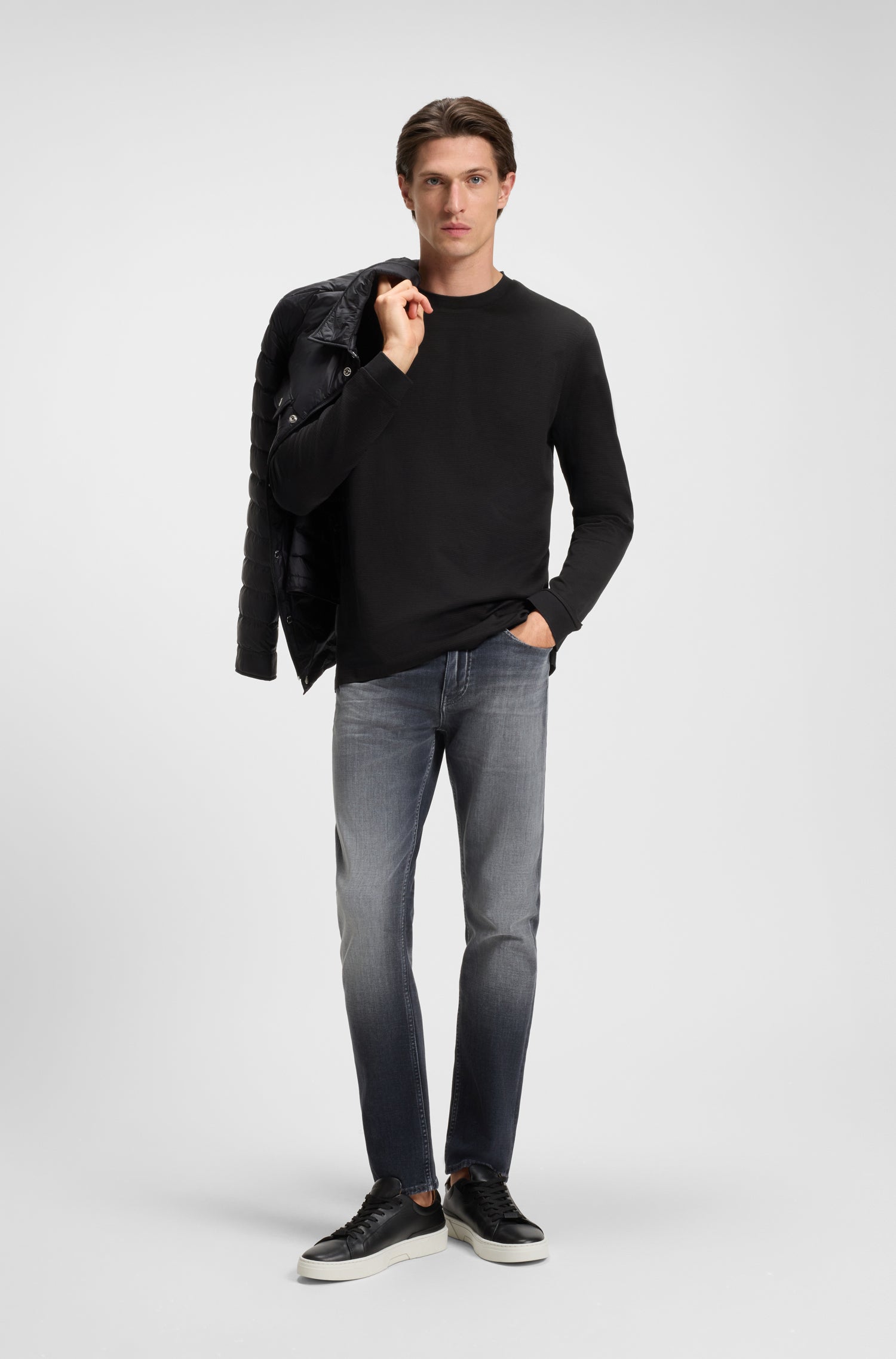 BOSS Long Sleeve T-Shirt Mercerised Cotton