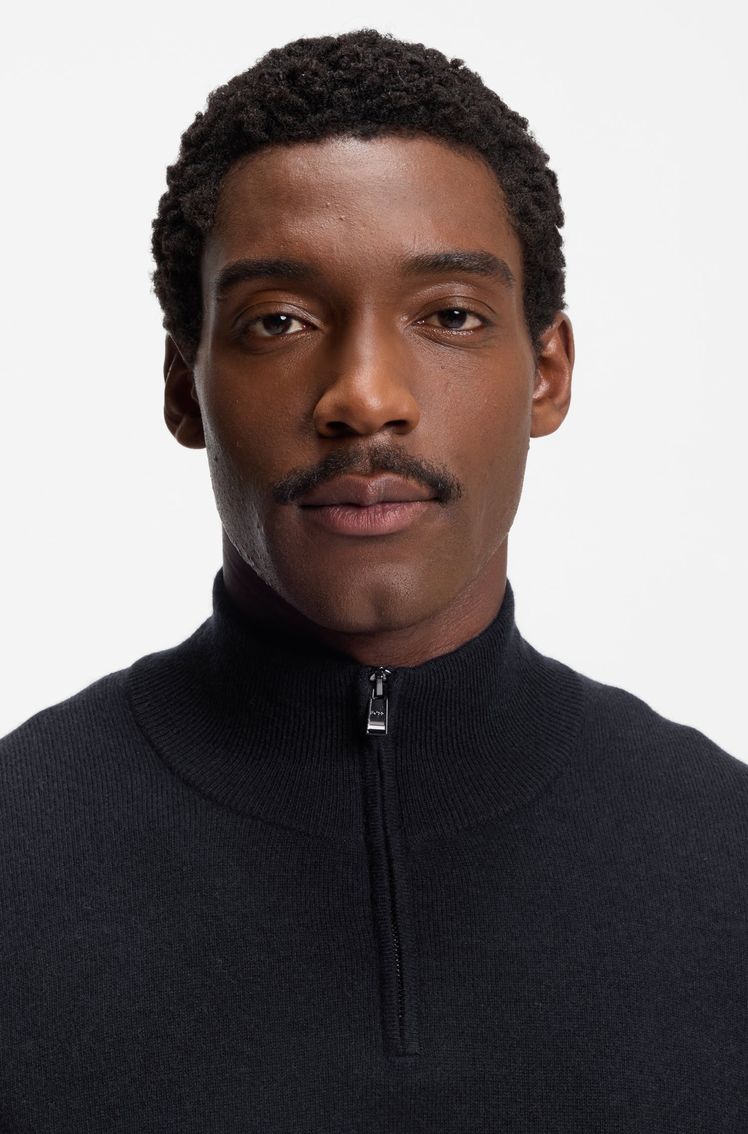 BOSS Quater Zip Knit Wool Cashmere