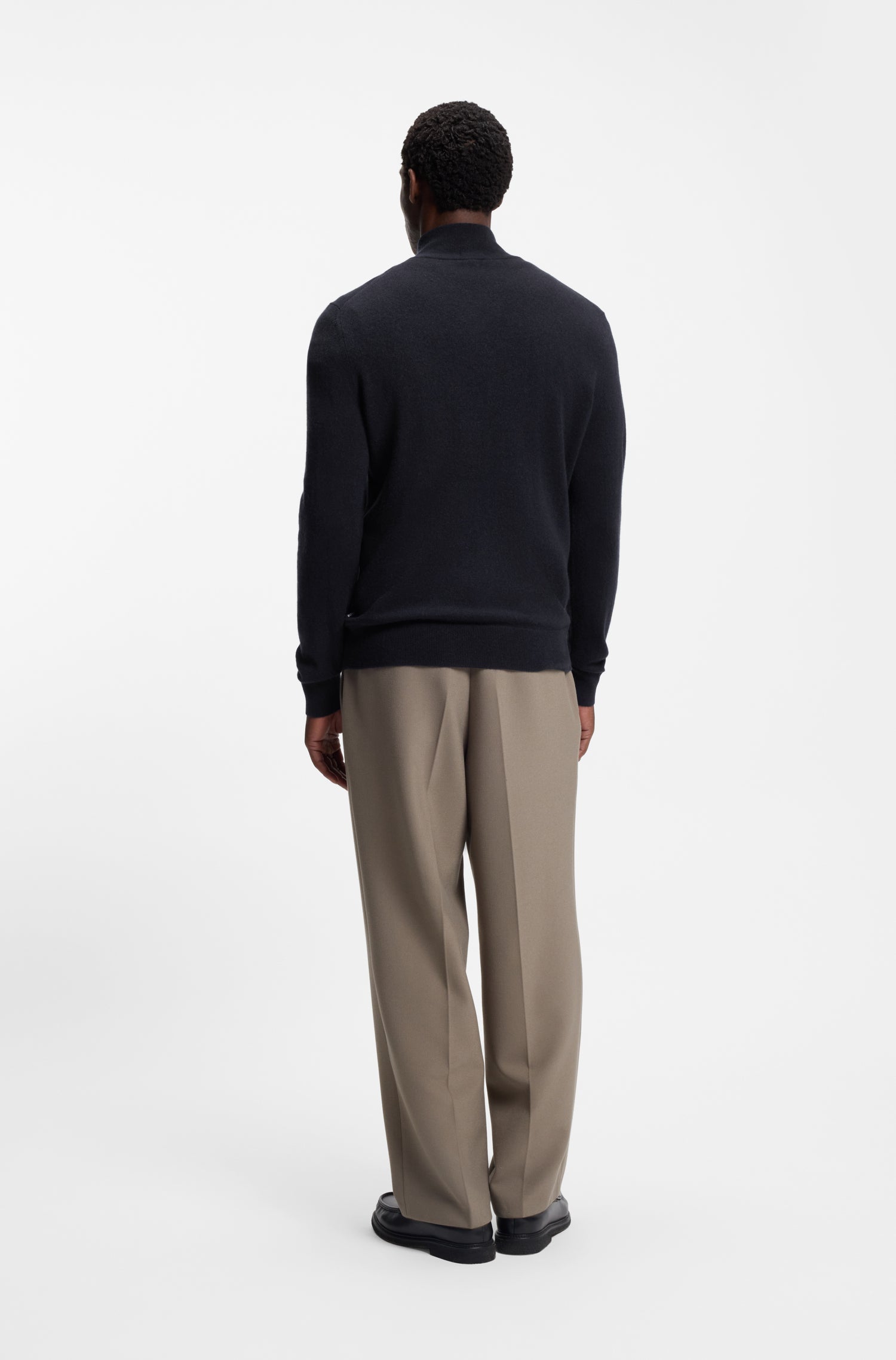 BOSS Quater Zip Knit Wool Cashmere