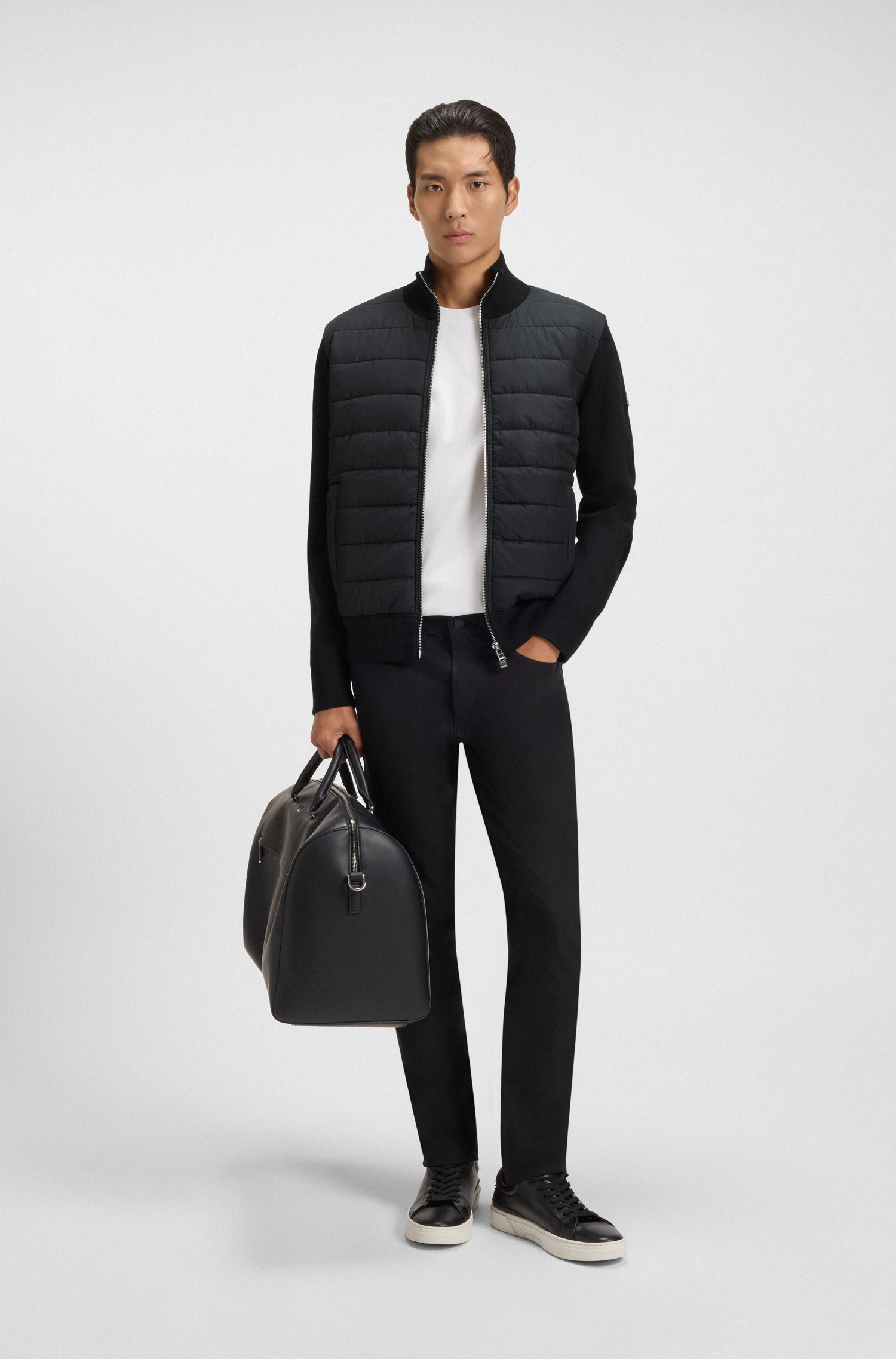 BOSS Knitted Sleeve Jacket Monogram Sleeve Logo
