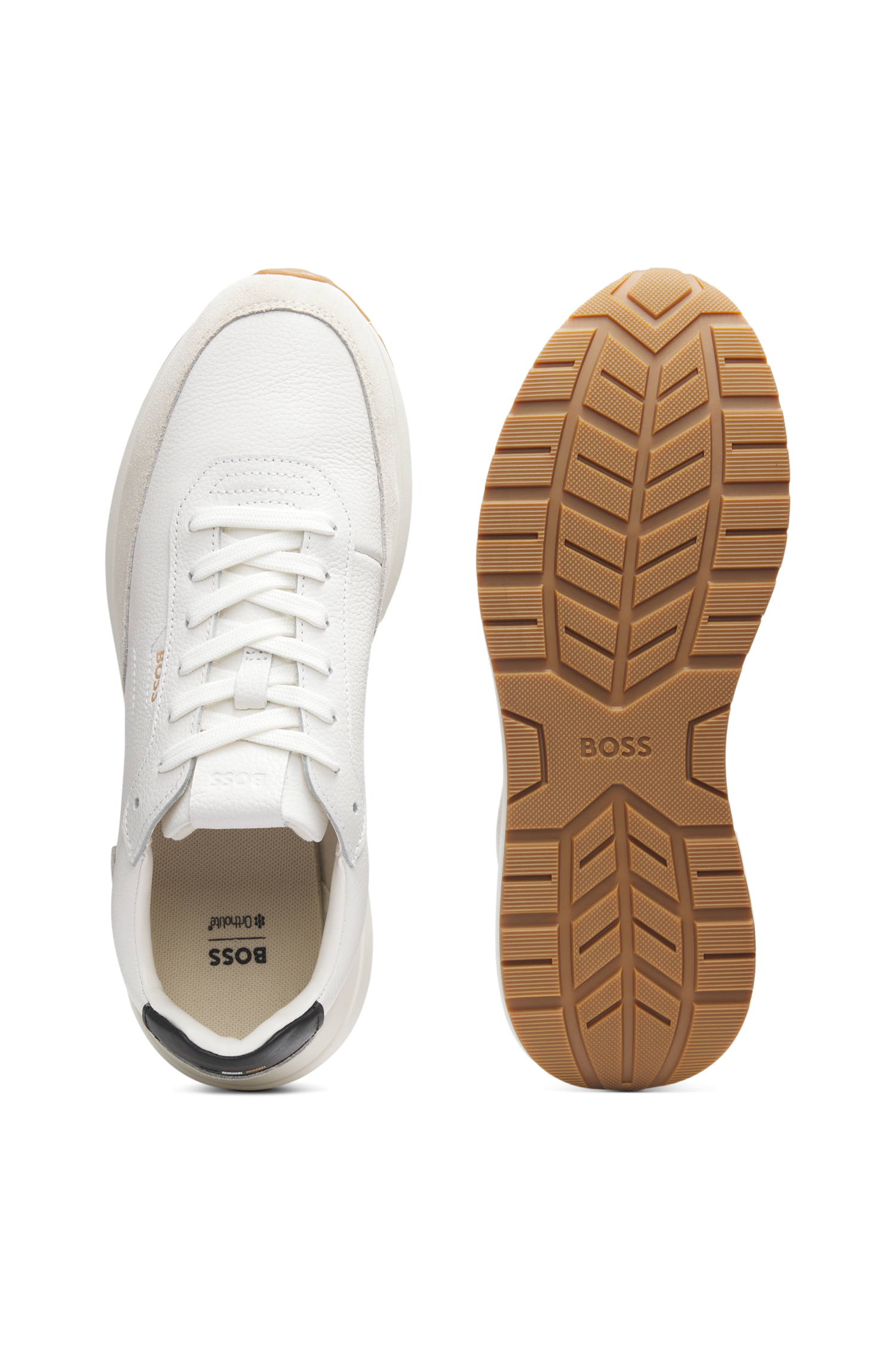 BOSS Leather Upper Sneaker Suede Trims