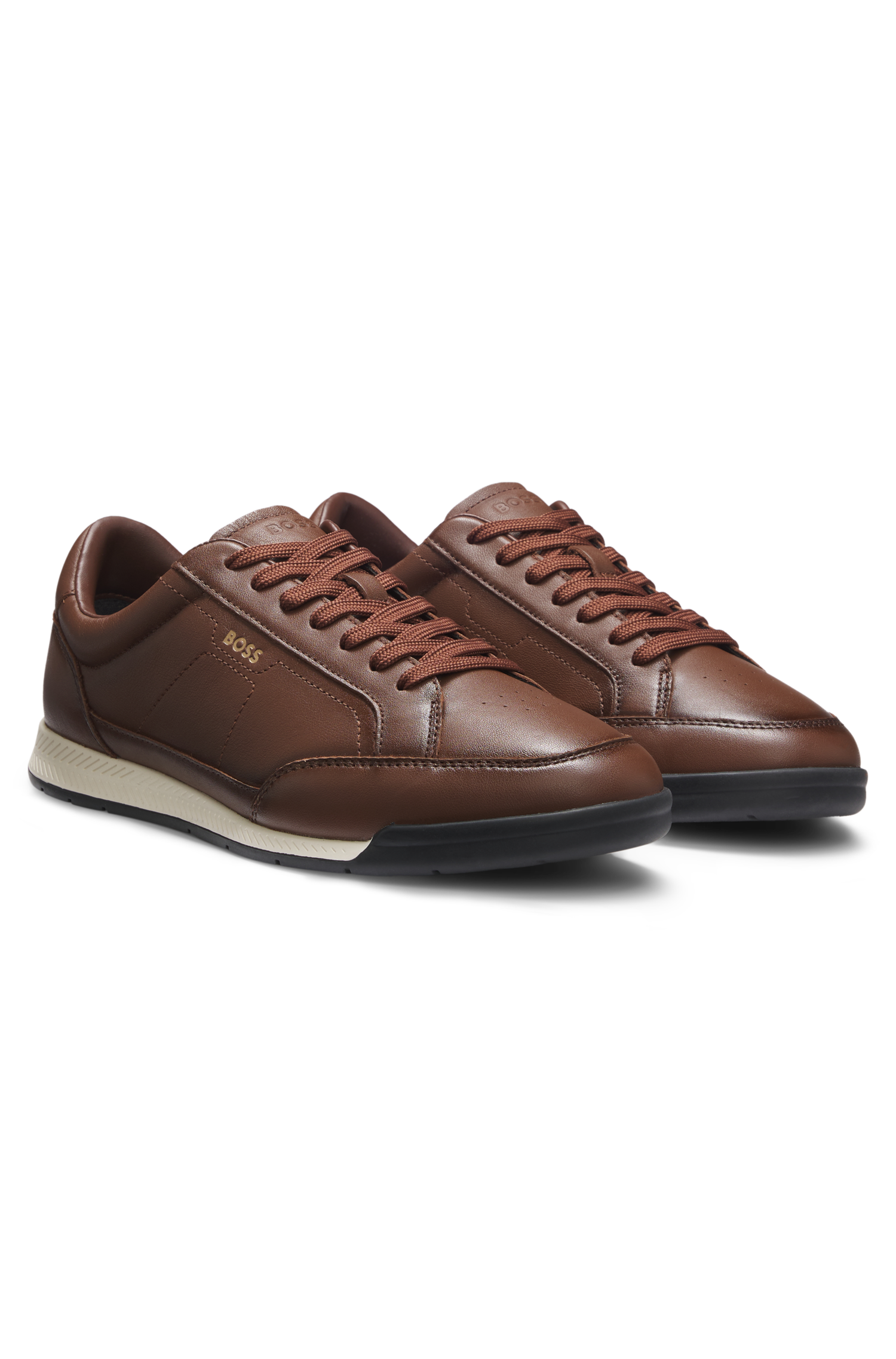 BOSS Leather Upper Sneaker