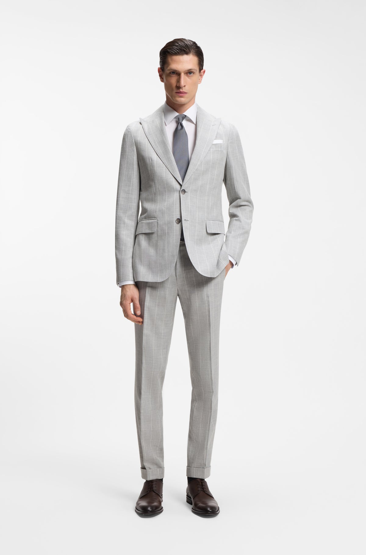 BOSS Suit Wool Cotton Blend