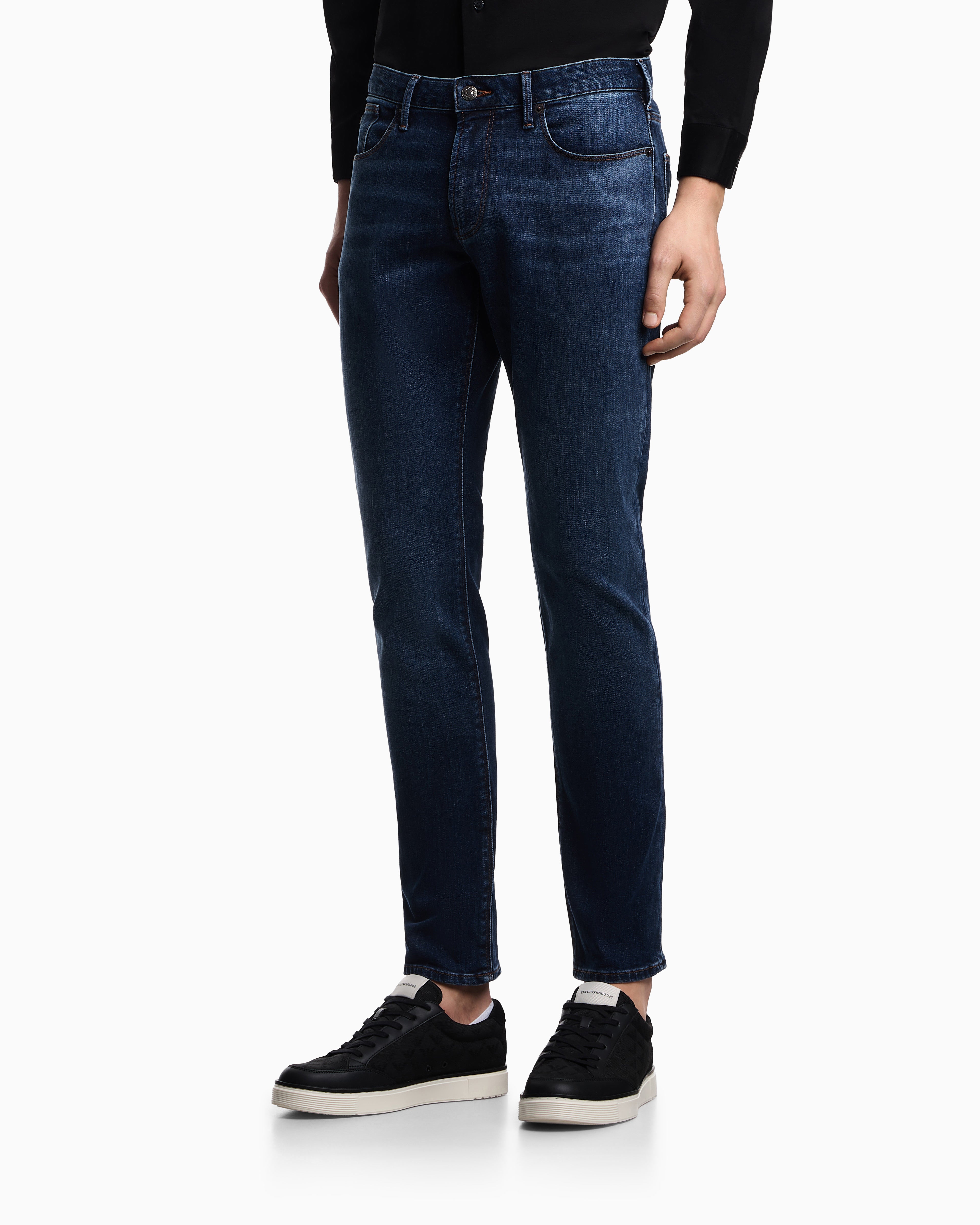 Emporio Armani Jean Slim Fit J06 Washed 11.5-oz Comfort Denim