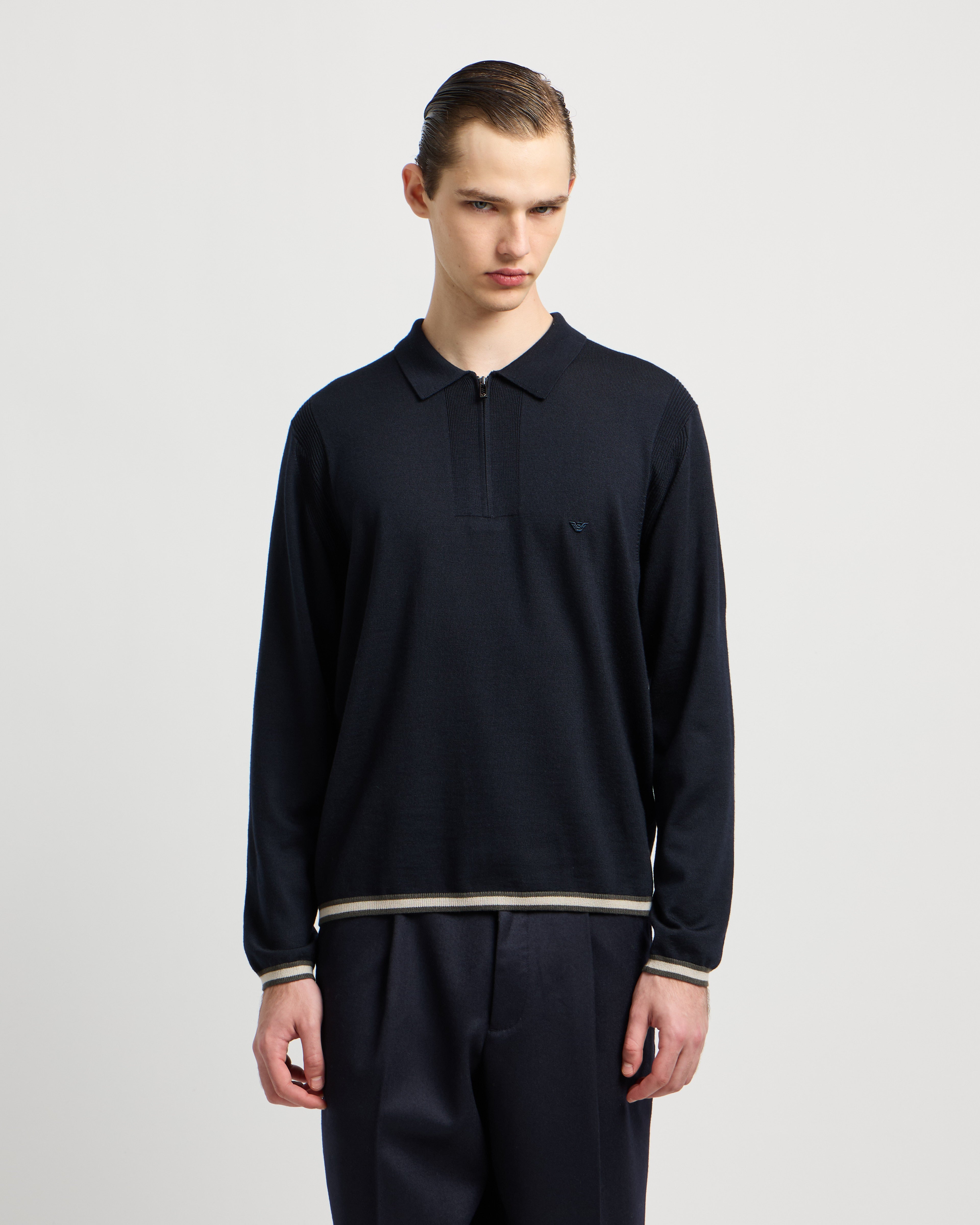 Emporio Armani Knitted Polo Virgin Wool