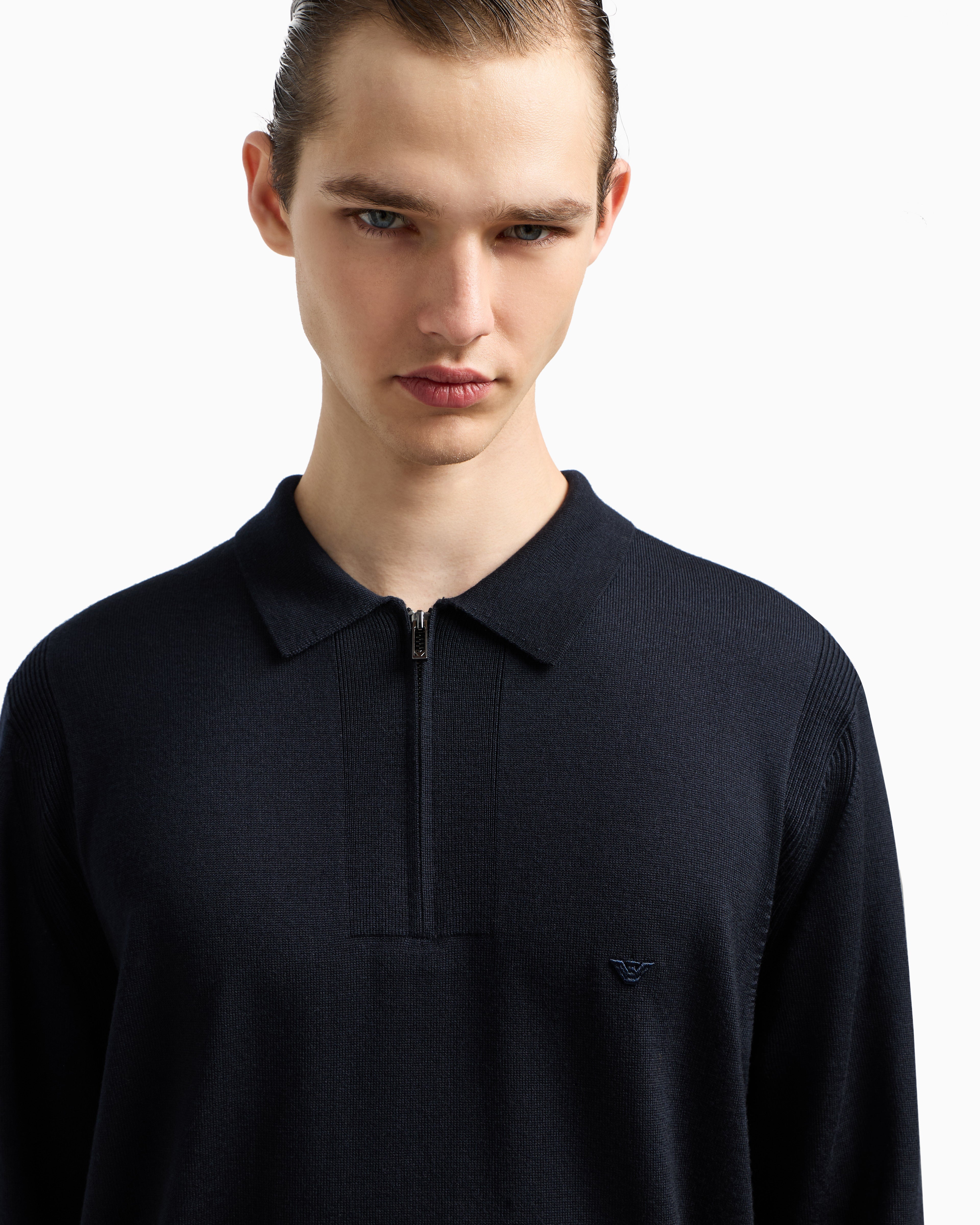 Emporio Armani Knitted Polo Virgin Wool