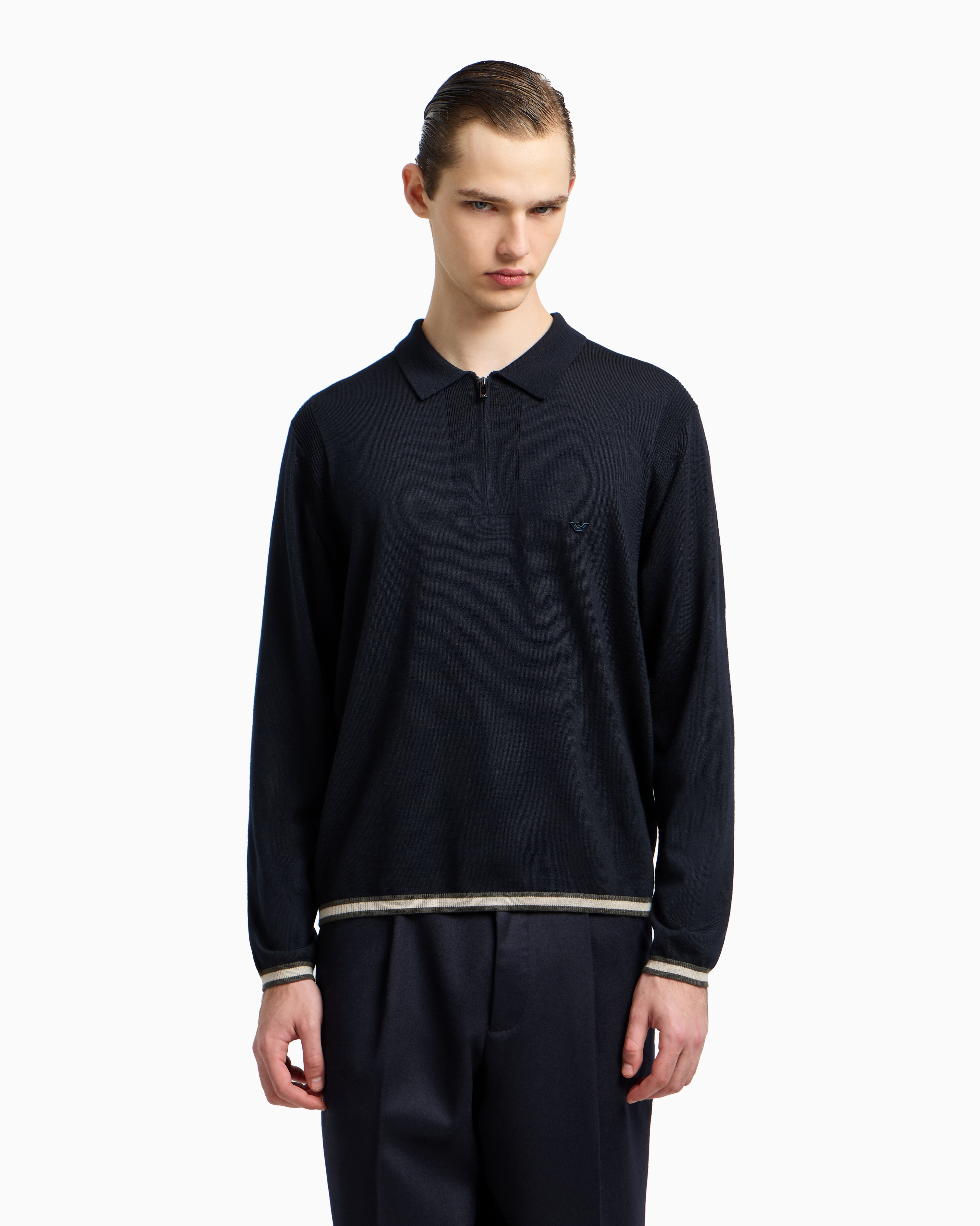 Emporio Armani Knitted Polo Virgin Wool