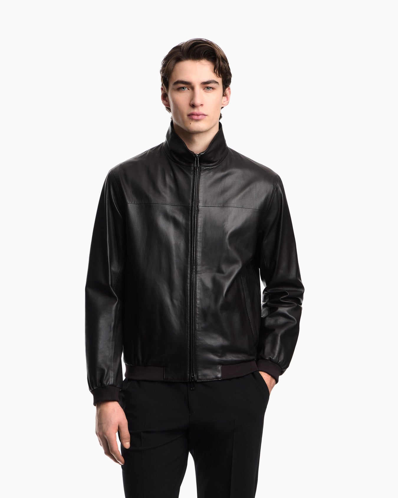 Emporio Armani Nappa Lambskin Leather Jacket