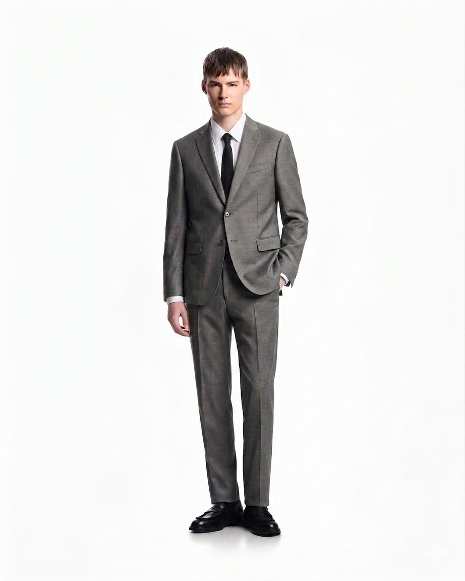 Emporio Armani Slim Fit Suit Textured Virgin Wool