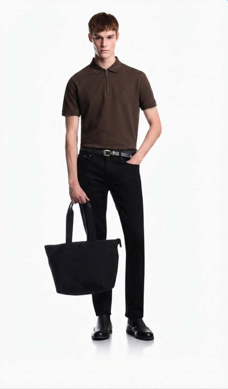 Emporio Armani Zip Pique Polo