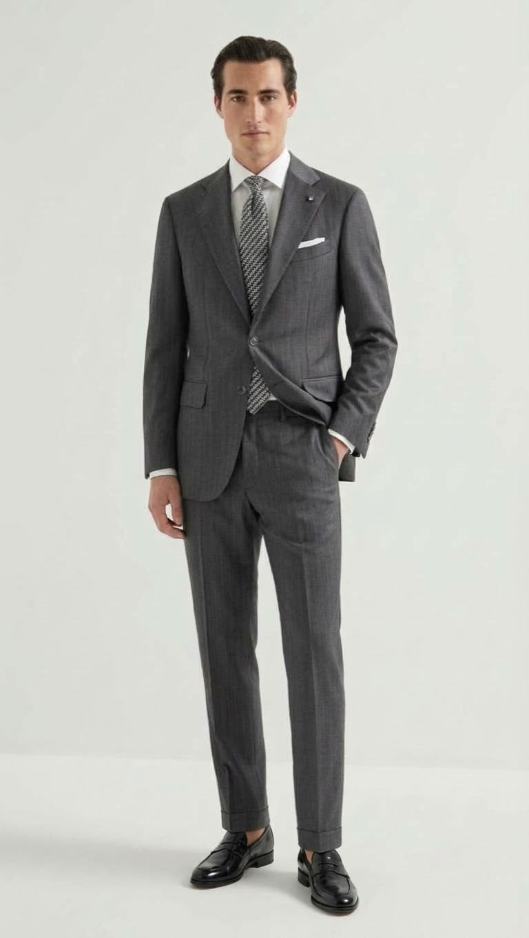Corneliani CC Suit Herringbone