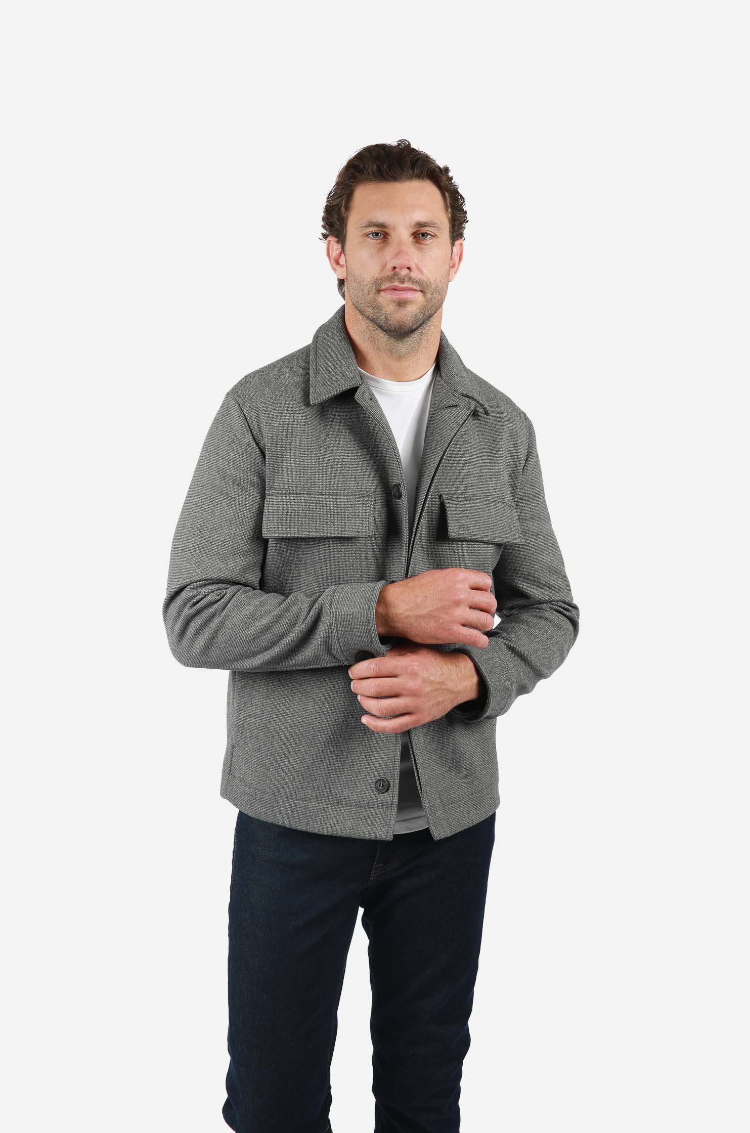 James Harper Button Down Jacket Chest Pockets