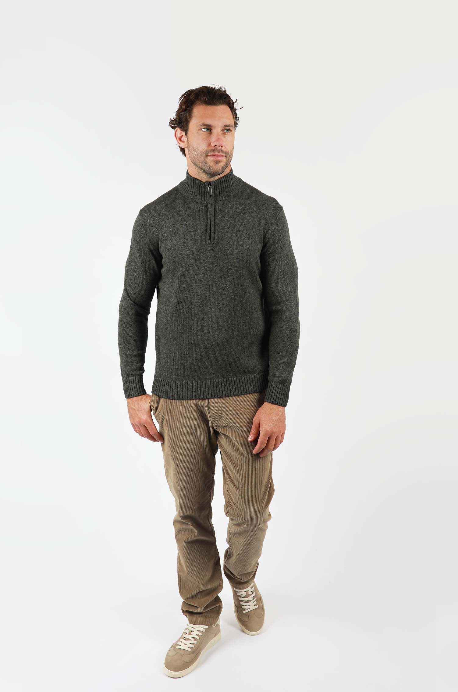 James Harper Quater Zip Cotton Stretch Knit
