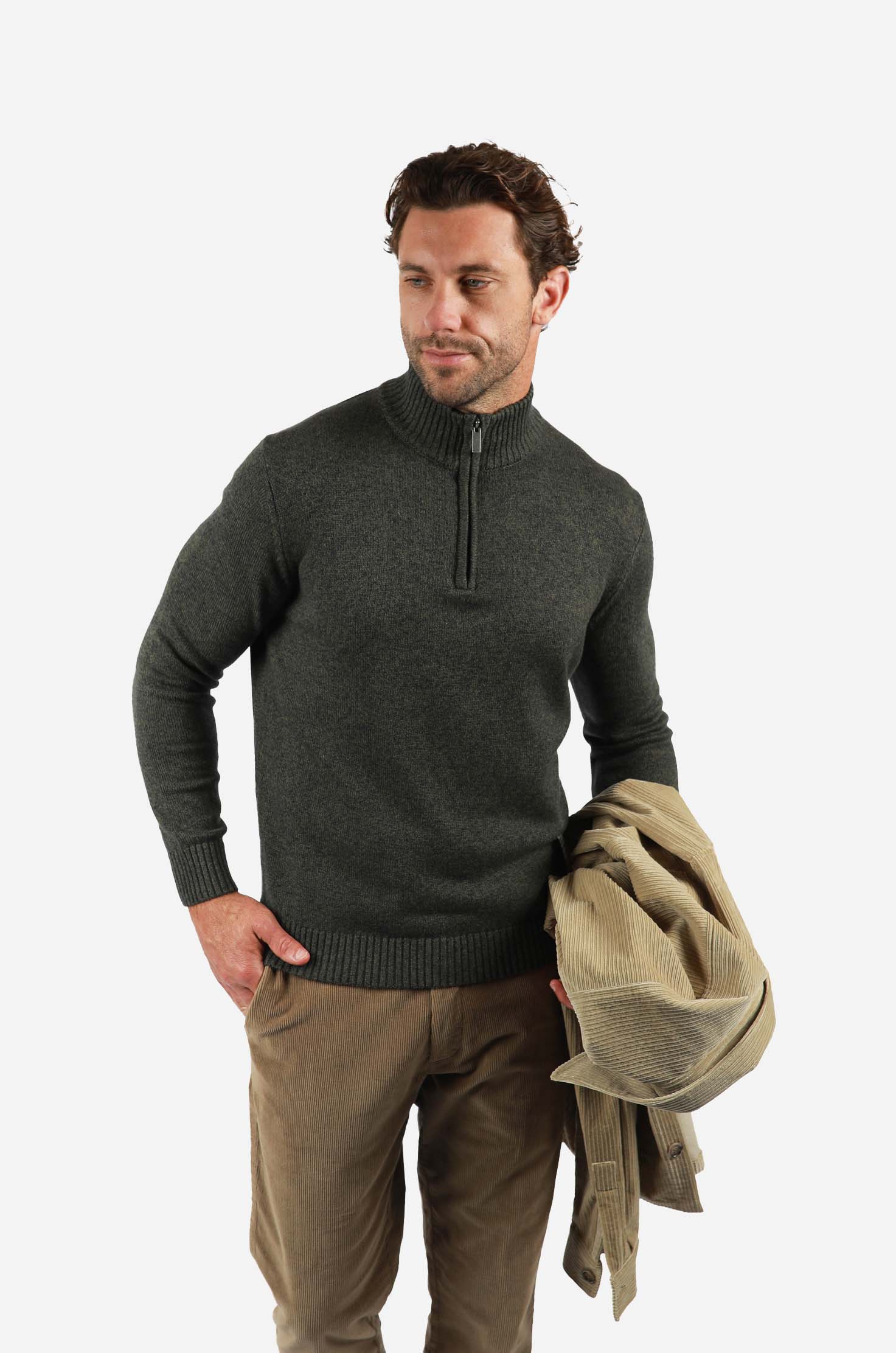 James Harper Quater Zip Cotton Stretch Knit