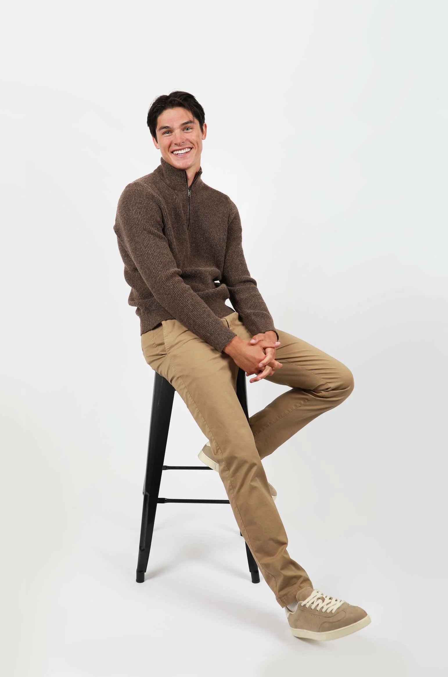 James Harper Quater Zip Wool Blend