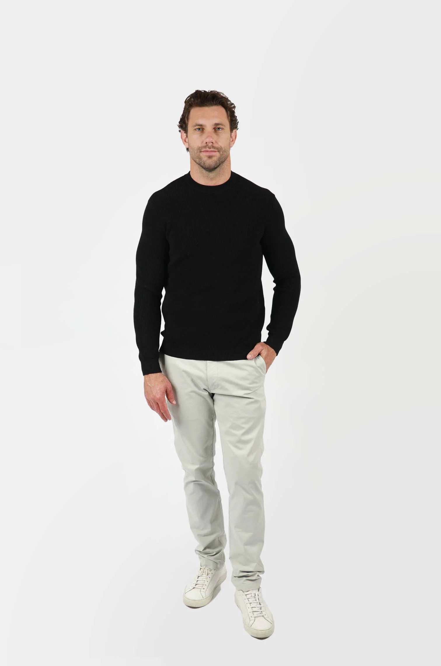 James Harper Ribbed Pure Cotton Knit