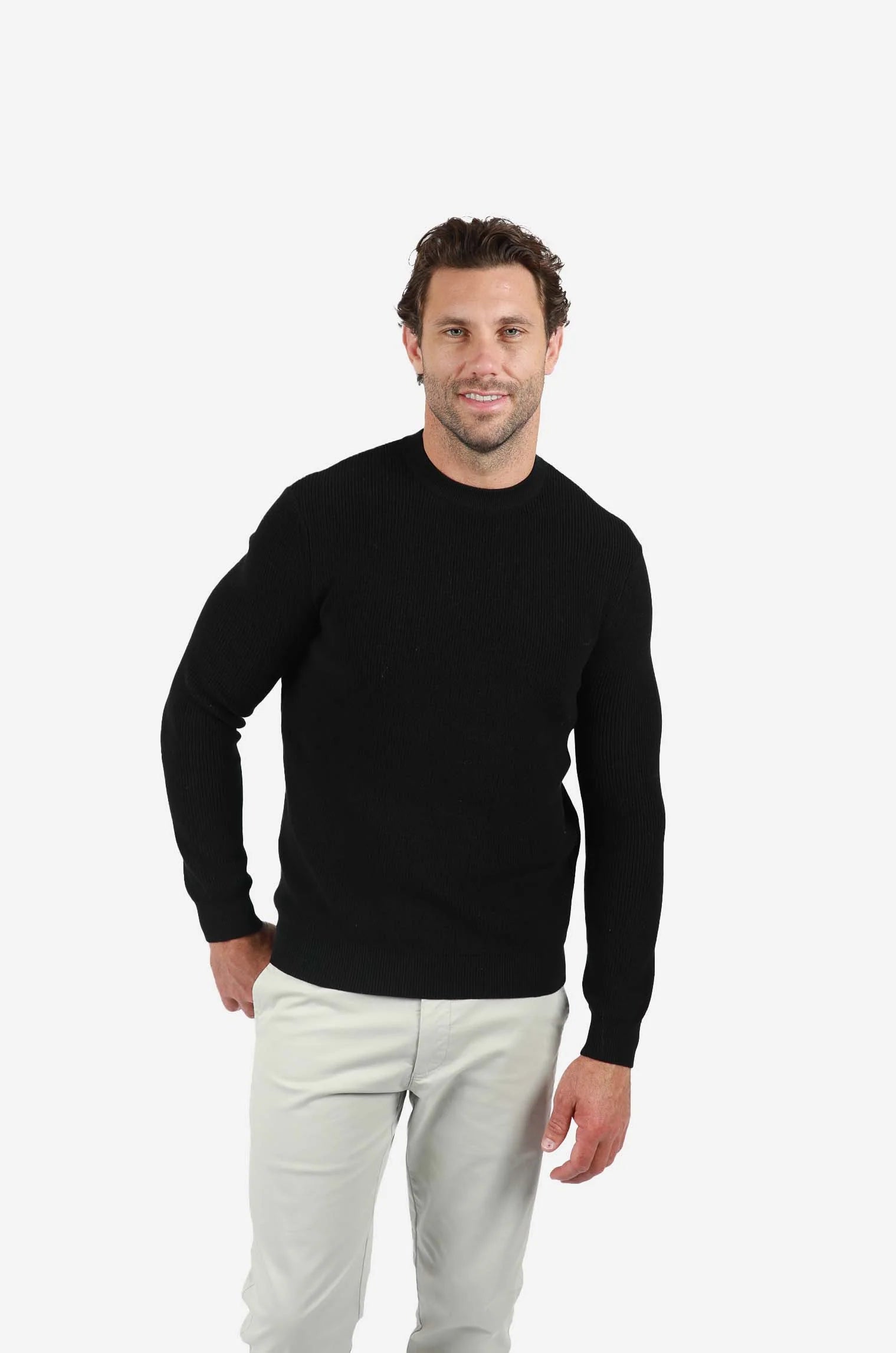 James Harper Ribbed Pure Cotton Knit