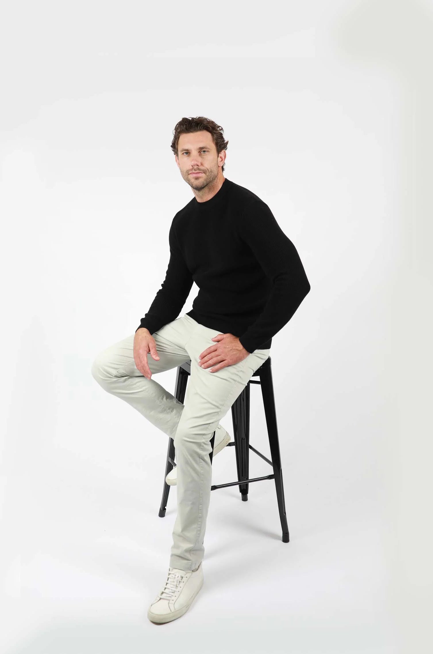 James Harper Ribbed Pure Cotton Knit