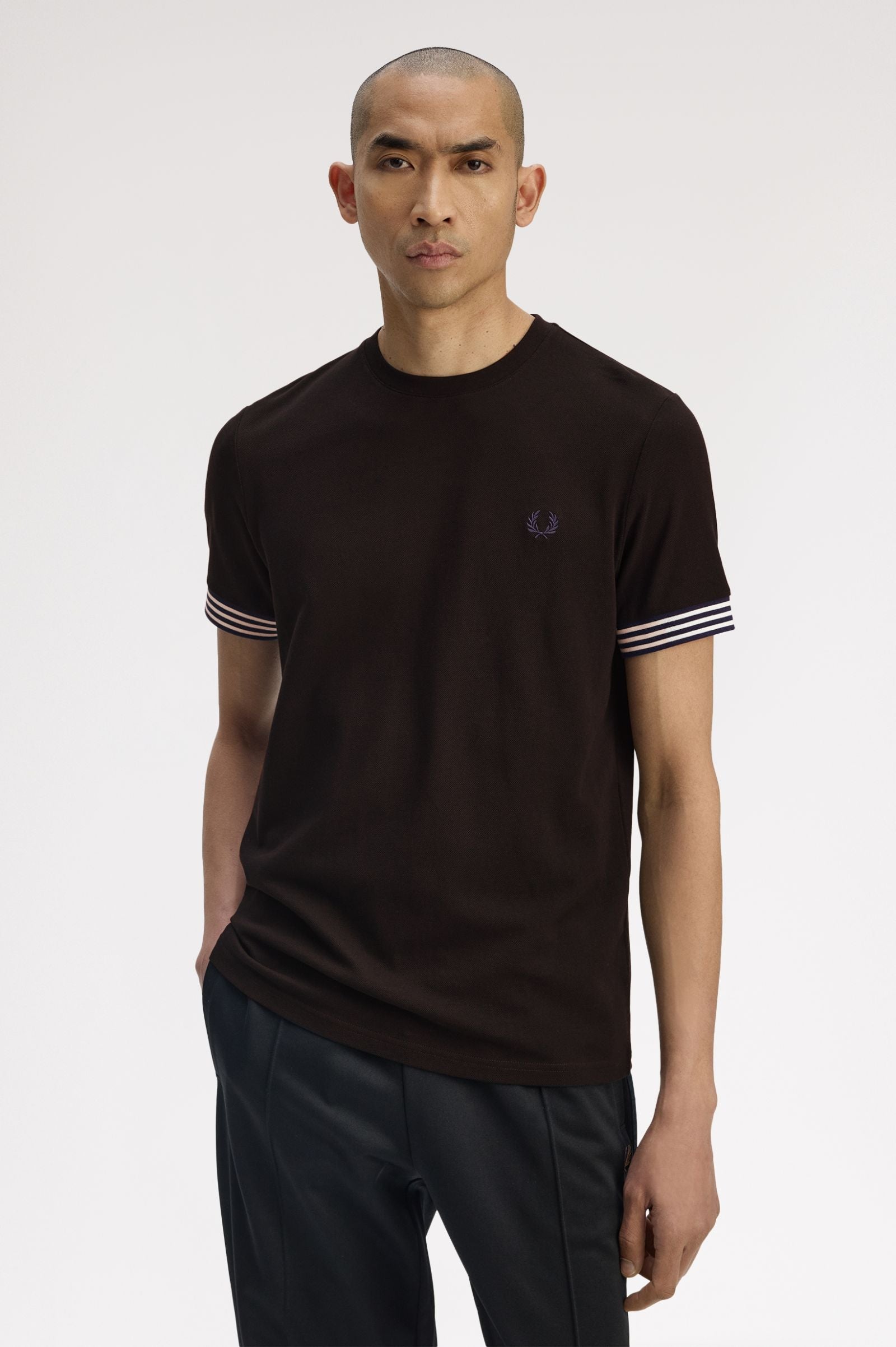 Fred Perry Ribbed Sleeve T-Shirt