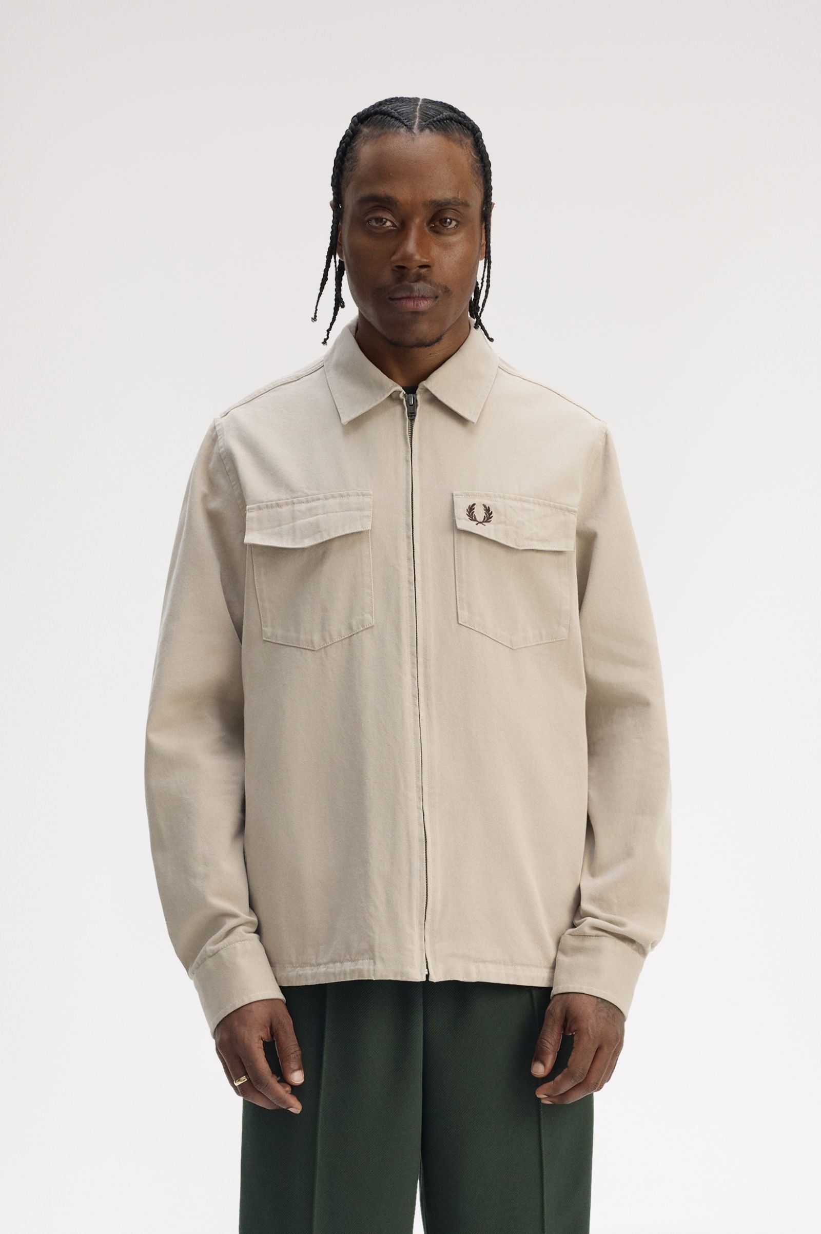 Fred Perry Cotton Twill Zip Through Jacket