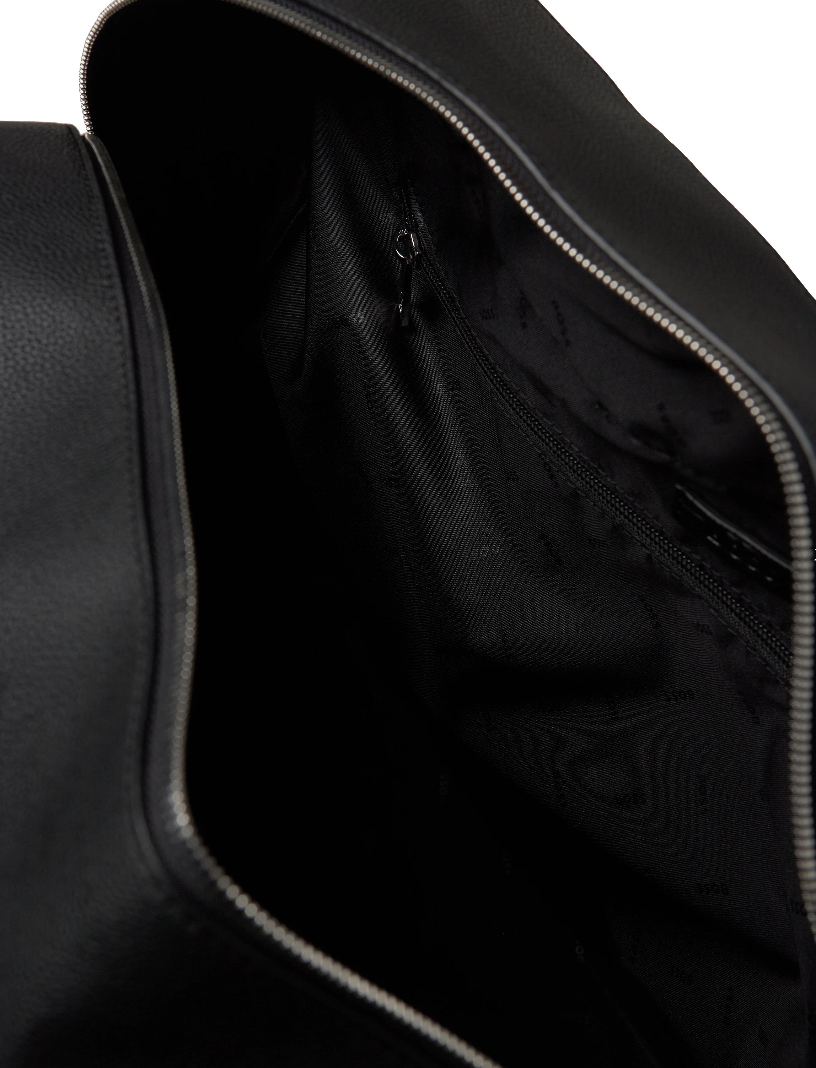 BOSS Grained Faux-Leather Overnight Bag With Logo Trim