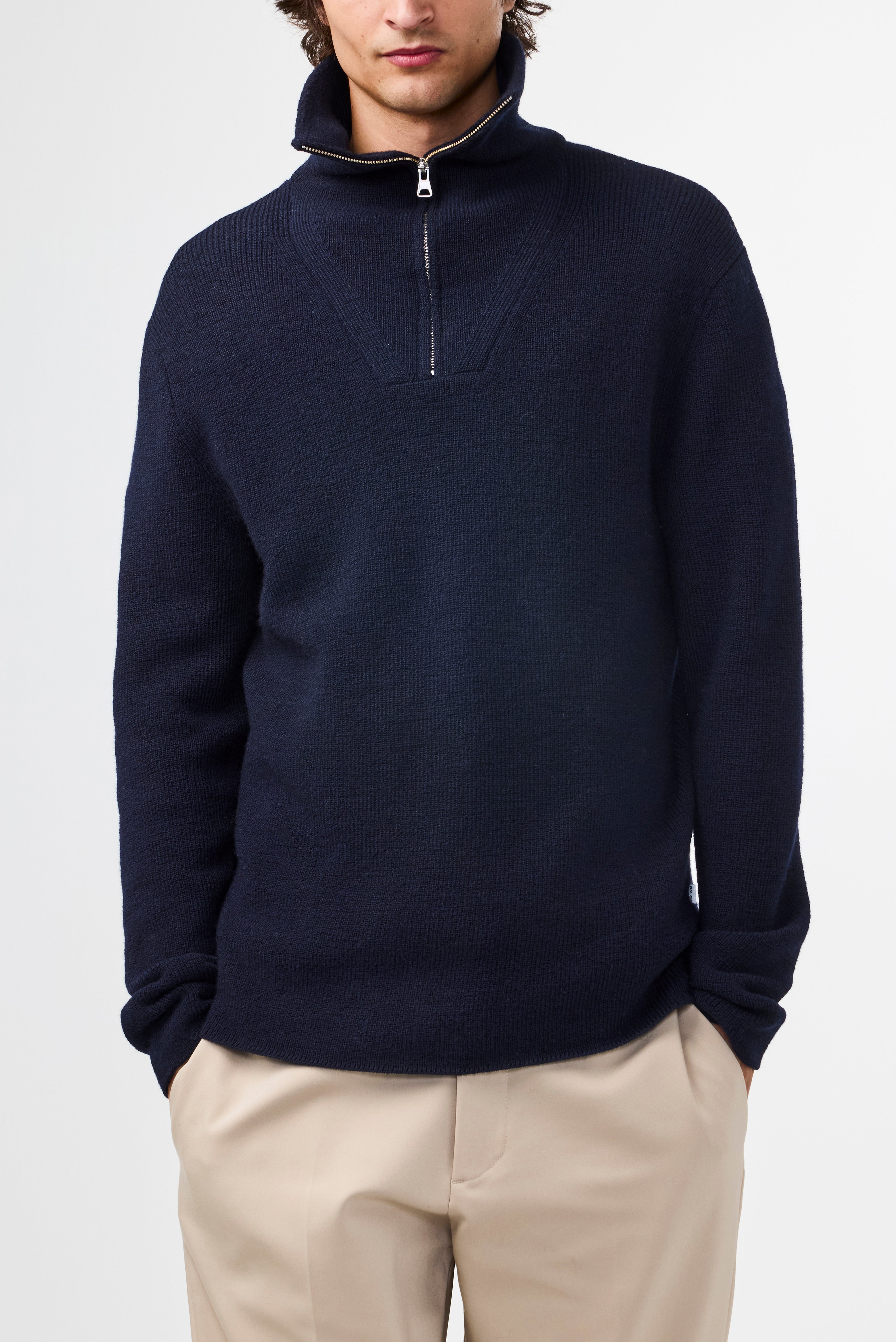 NN07 Carl Half Zip Knit Pure Wool