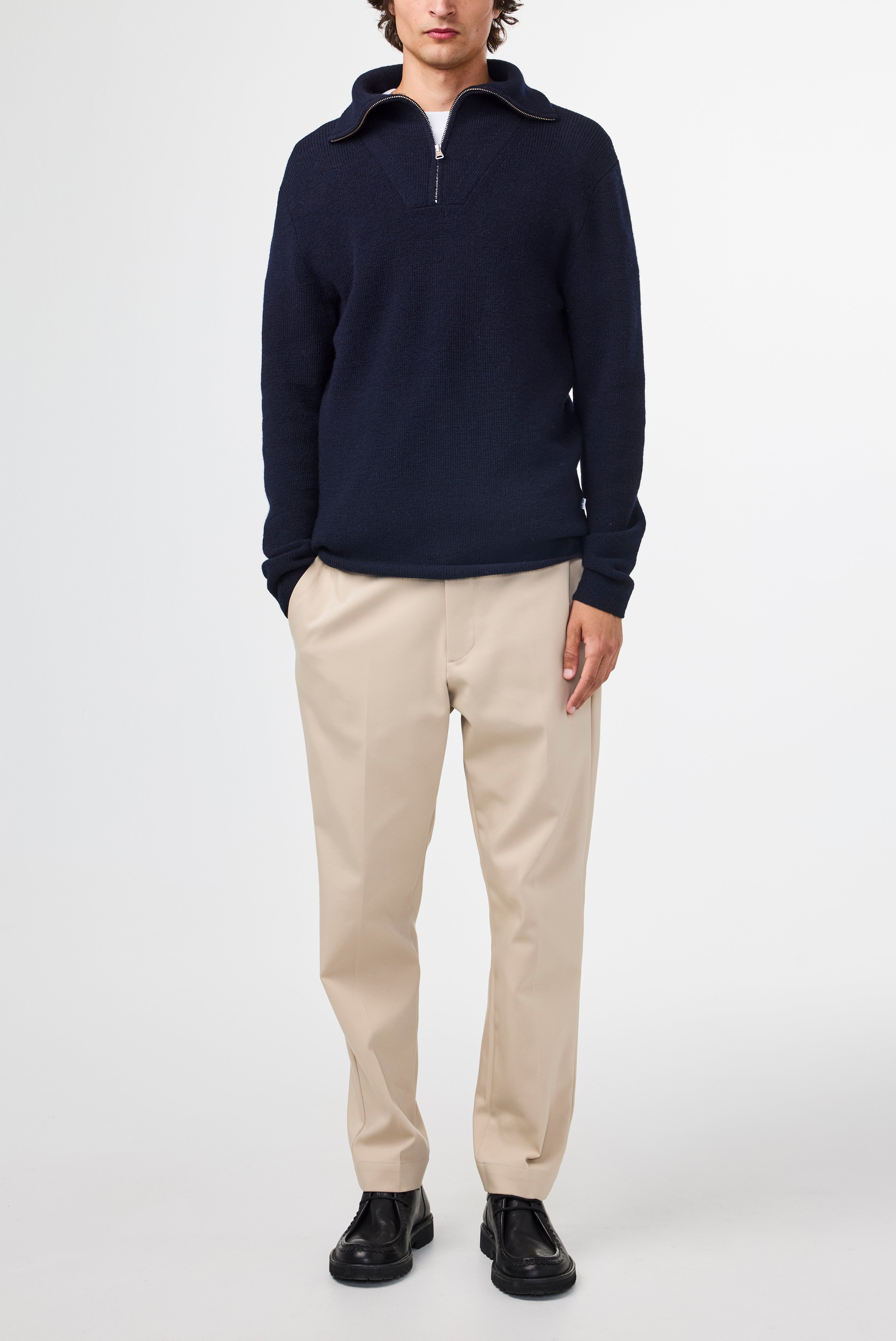 NN07 Carl Half Zip Knit Pure Wool