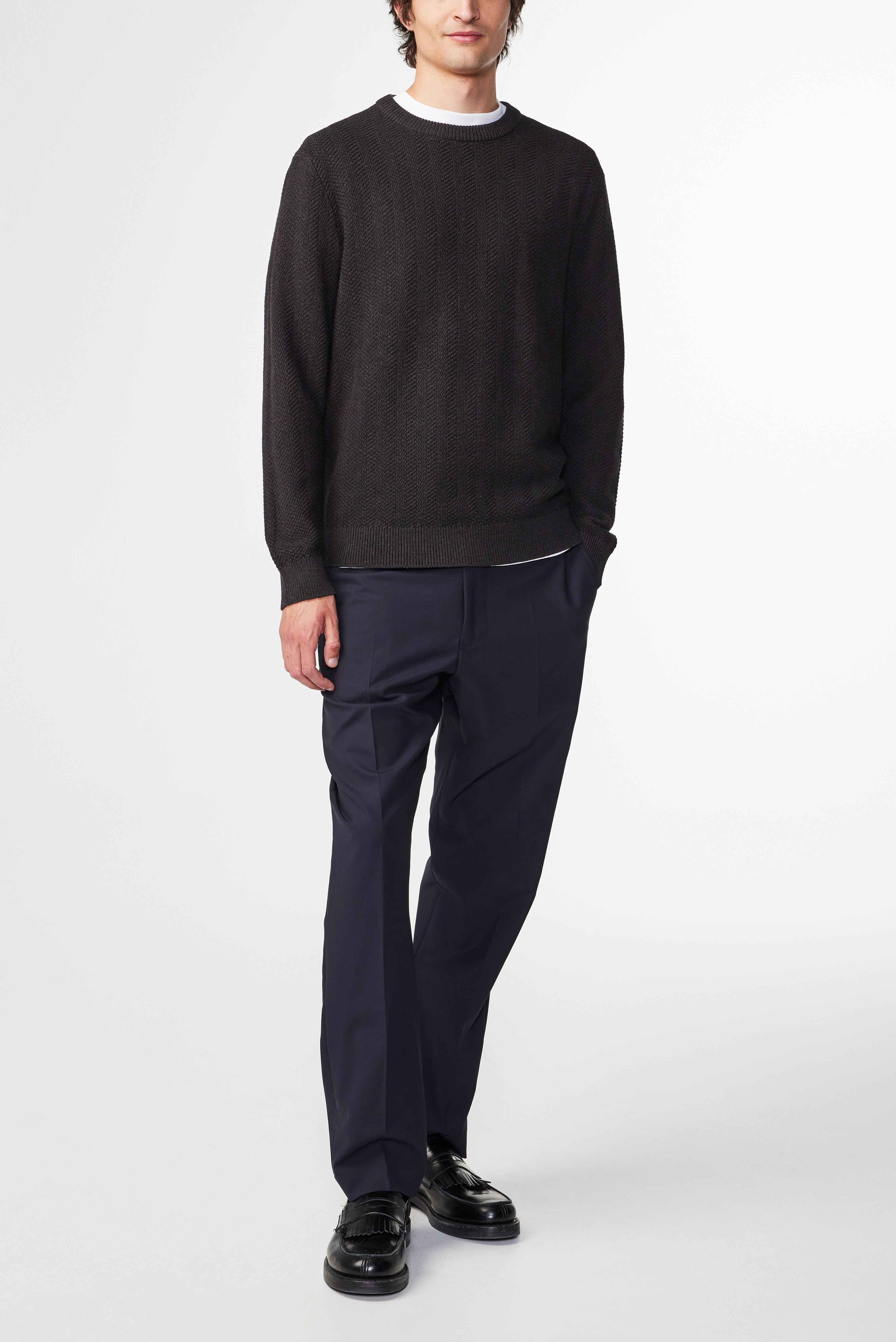 NN07 Pete Herringbone Organic Cotton Sweater
